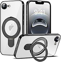 Vista 138 de Funda compatible con iPhone 12 con soporte de anillo magnético invisible [compatible con Mag-Safe] [Protector completo de lente de cámara] Funda
