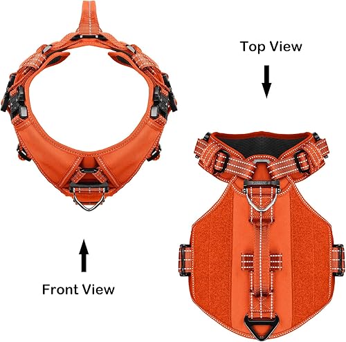 Miniatura 5 de ICEFANG GN8 Arnés táctico para perro con 4 hebillas de metal para perros de tamaño mediano, reflectante en entrenamiento para caminar, chaleco K9,