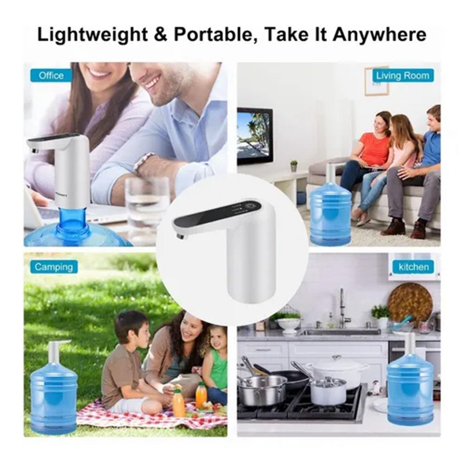 Dispensador de Agua Eléctrica, Prueba de Calidad Agua la Bomba Botella Automática USB Alimentado para Cocinas y Escuelas, Conveniente para Uso en Exteriores y Interiores