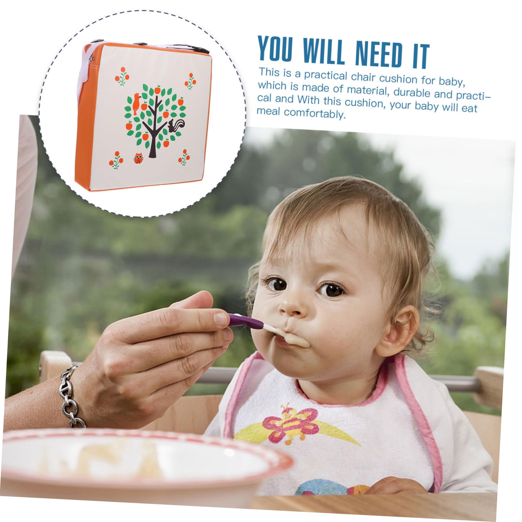 1 Pc Almohadilla De Refuerzo Cojín Elevador De Coche Cojín Elevador Para Niños Cojín Elevador De Comedor Cojines Para Silla De Bebe Silla Creciente Cojín Bebé Patrón De Árbol Mesa