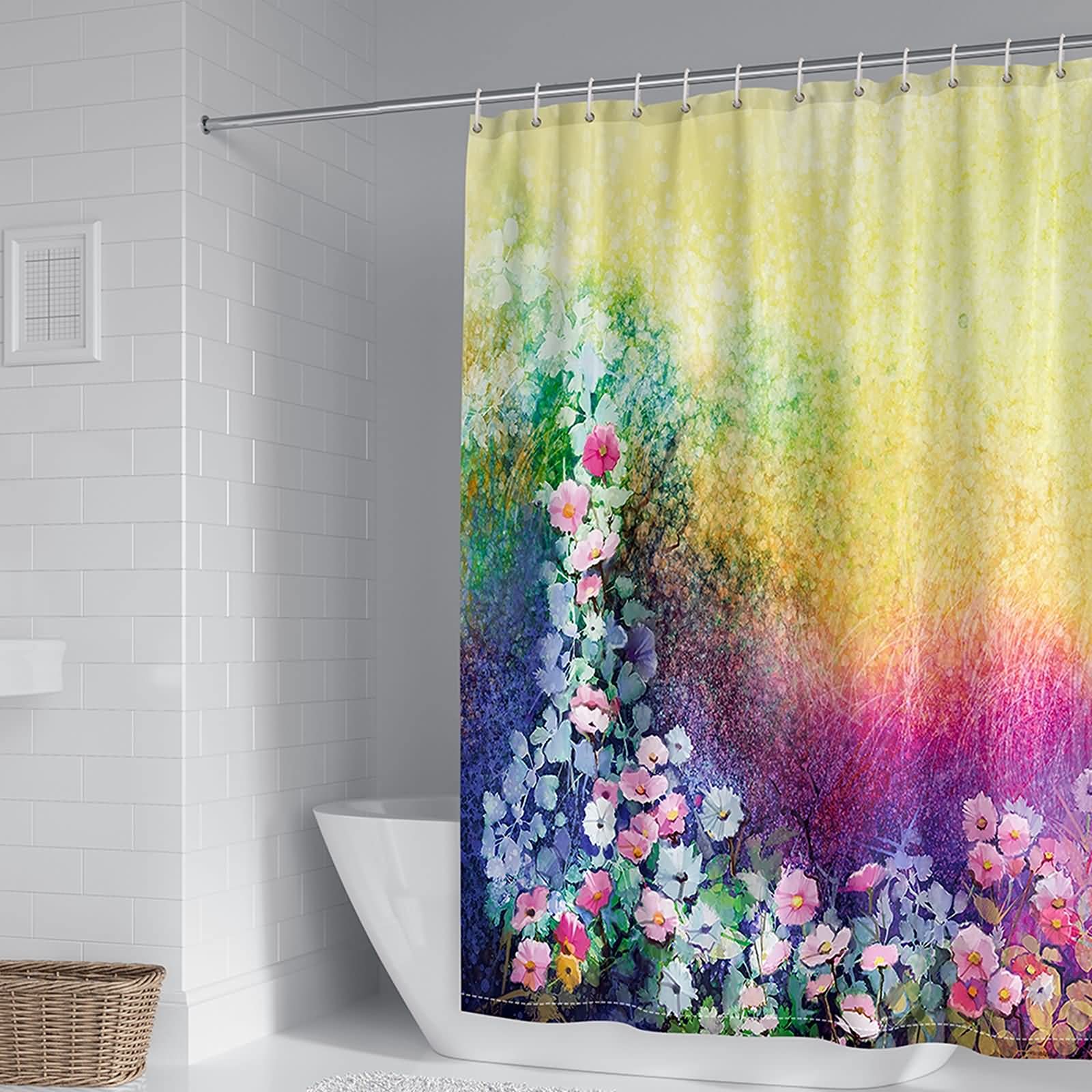 Rideau de douche multicolore KnSam pour une salle de bain lumineuse et relaxante chaque matin