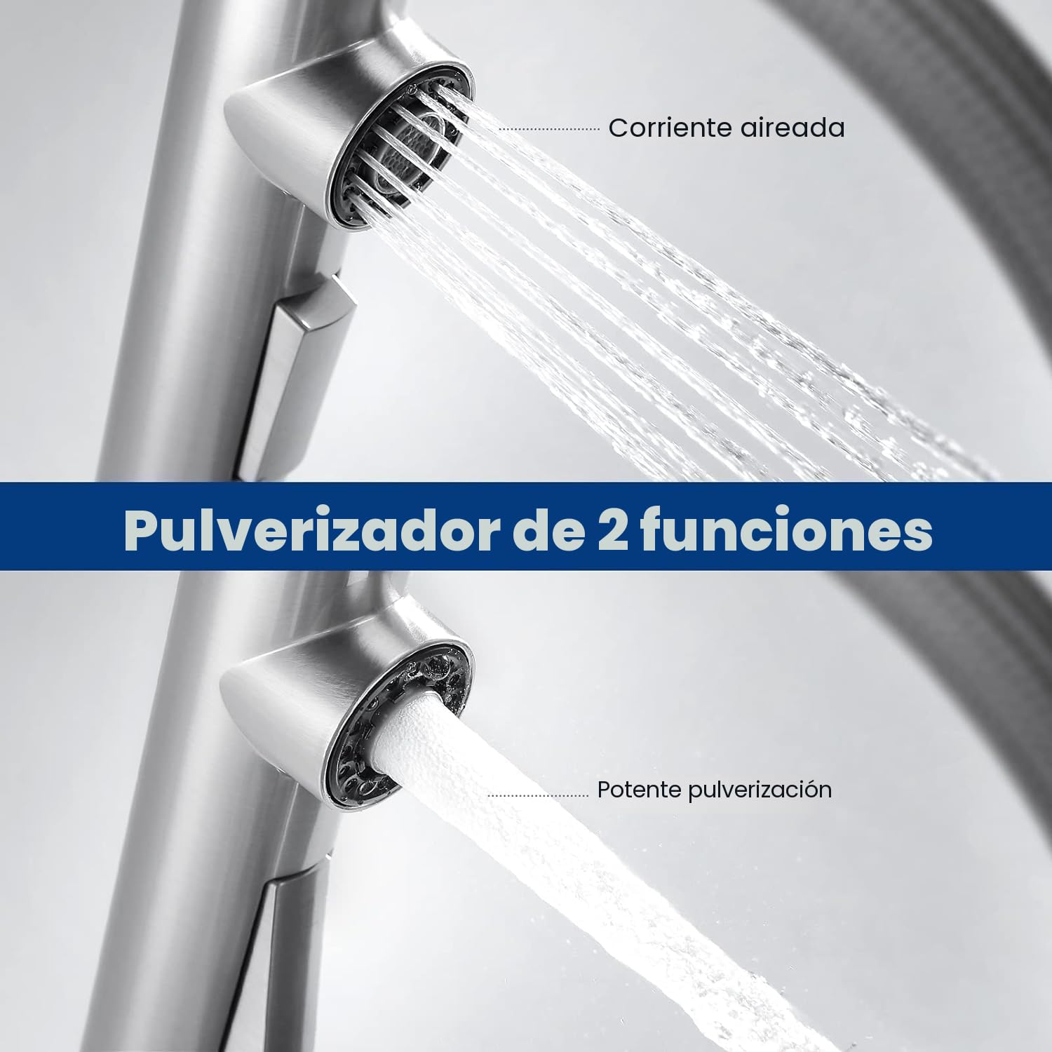 CECIPA Fregadero de Cocina de Acero Inoxidable 40 x 45 cm + Grifo de Cocina Extensible Juego Completo de Fregadero Cuadrado Integrado para Base de Armario 40 cm