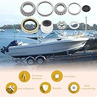 Vista 4 de Kit de cojinete de eje de remolque de barco L68149 L44649 con cubiertas antipolvo de remolque de 1.98 pulgadas, sellos de grasa de 171255TB, tuercas