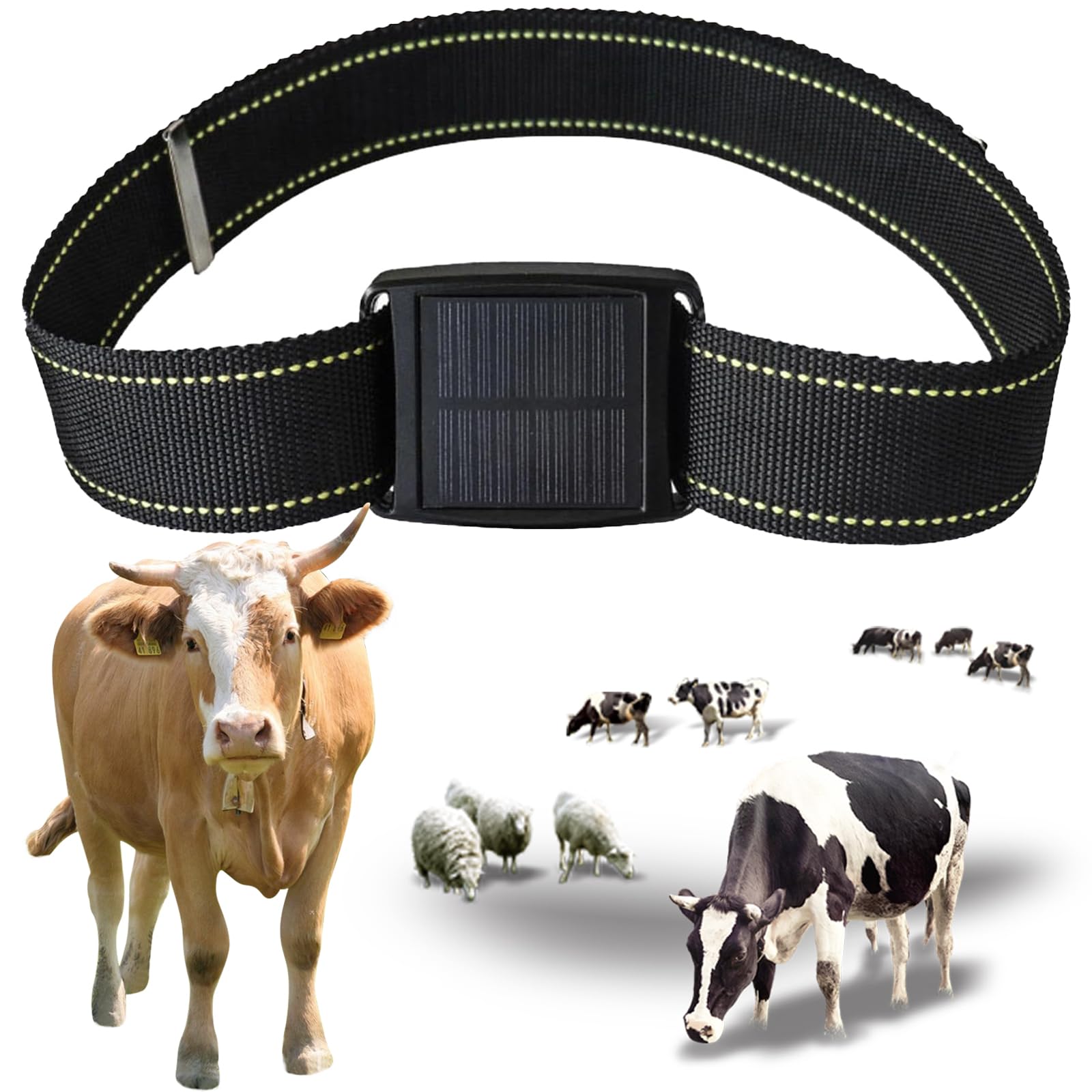 Rastreador De Animales Solares, Rastreador GPS De Vacas, Dispositivo Localizado para Ganado, Ovejas Y Caballos, Rastreador Anti-perdición, Pista Histórica, Posicionamiento En Tiempo Real/Impermeable