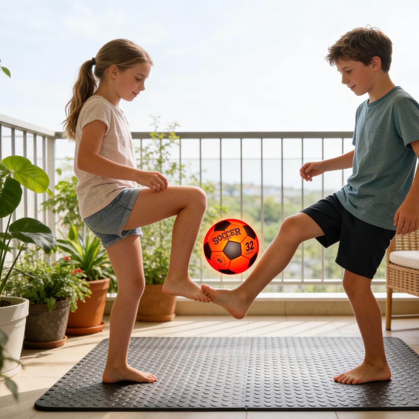 Pallone da Calcio Luminescente Ricaricabile Misura 5 Pompa Inclusa | Attrezzatura Sportiva Notturna Per Bambini 8-15 Anni, Ragazzi, Adulti, Esterno, Compleanno, Giardino, Cortile, Sentiero