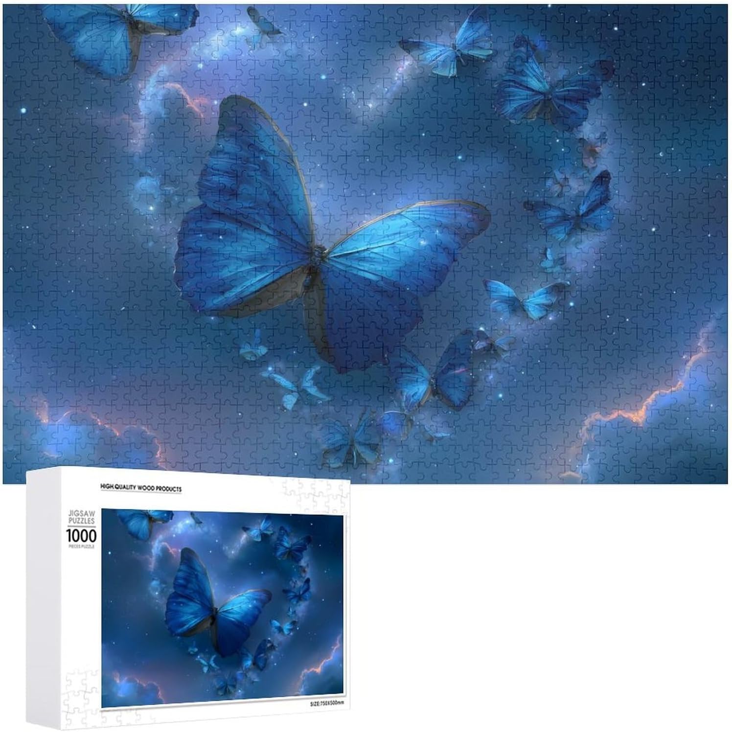 Butterfly Butterflies Print Puzzles for Adults 1000 PCS Wooden Jigsaw Puzzle Wall Decor Christmas