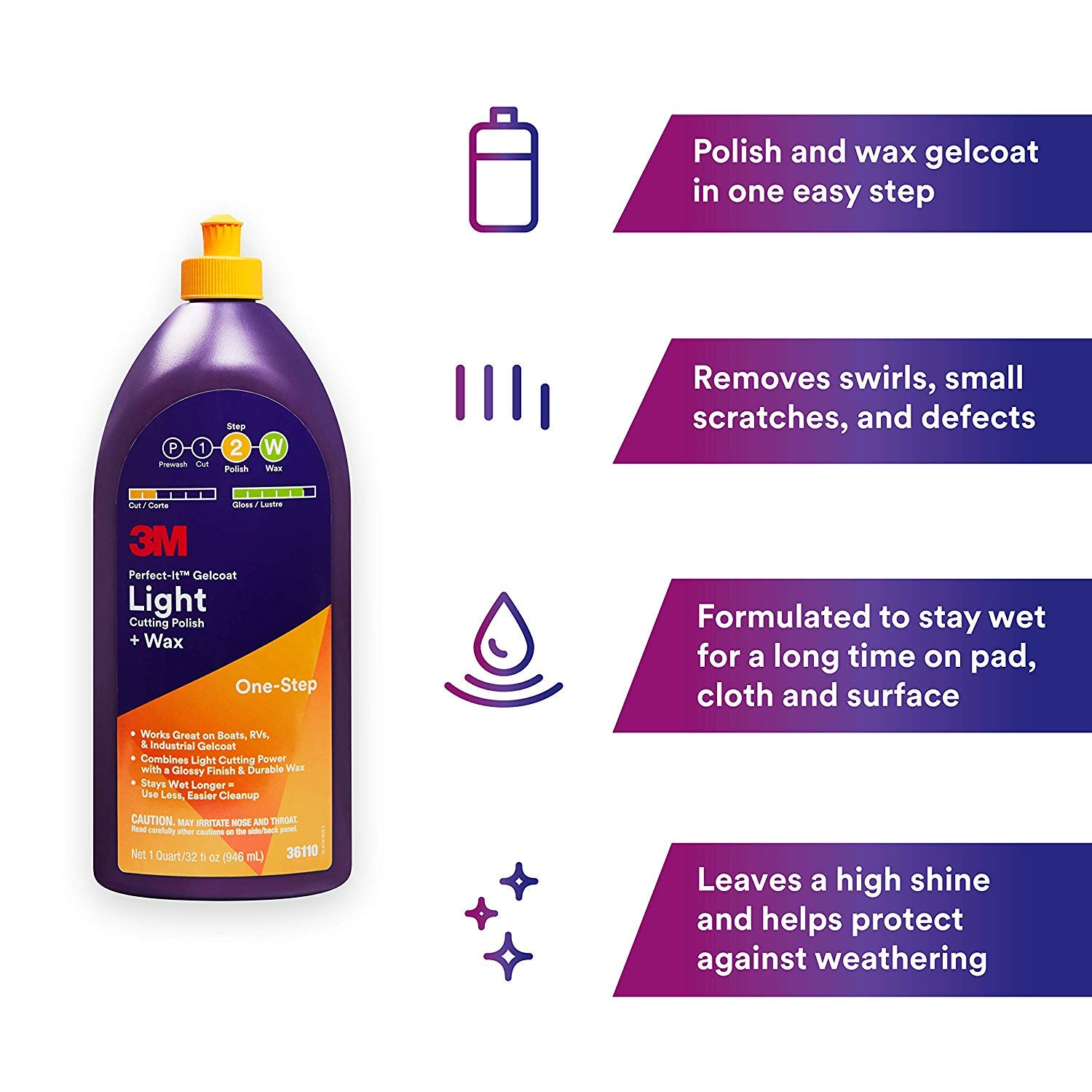 Perfect-it UU-0063-2320-6 Pellicola e Cera Gelcolat Light Cutting PN 36110E, 946 ml