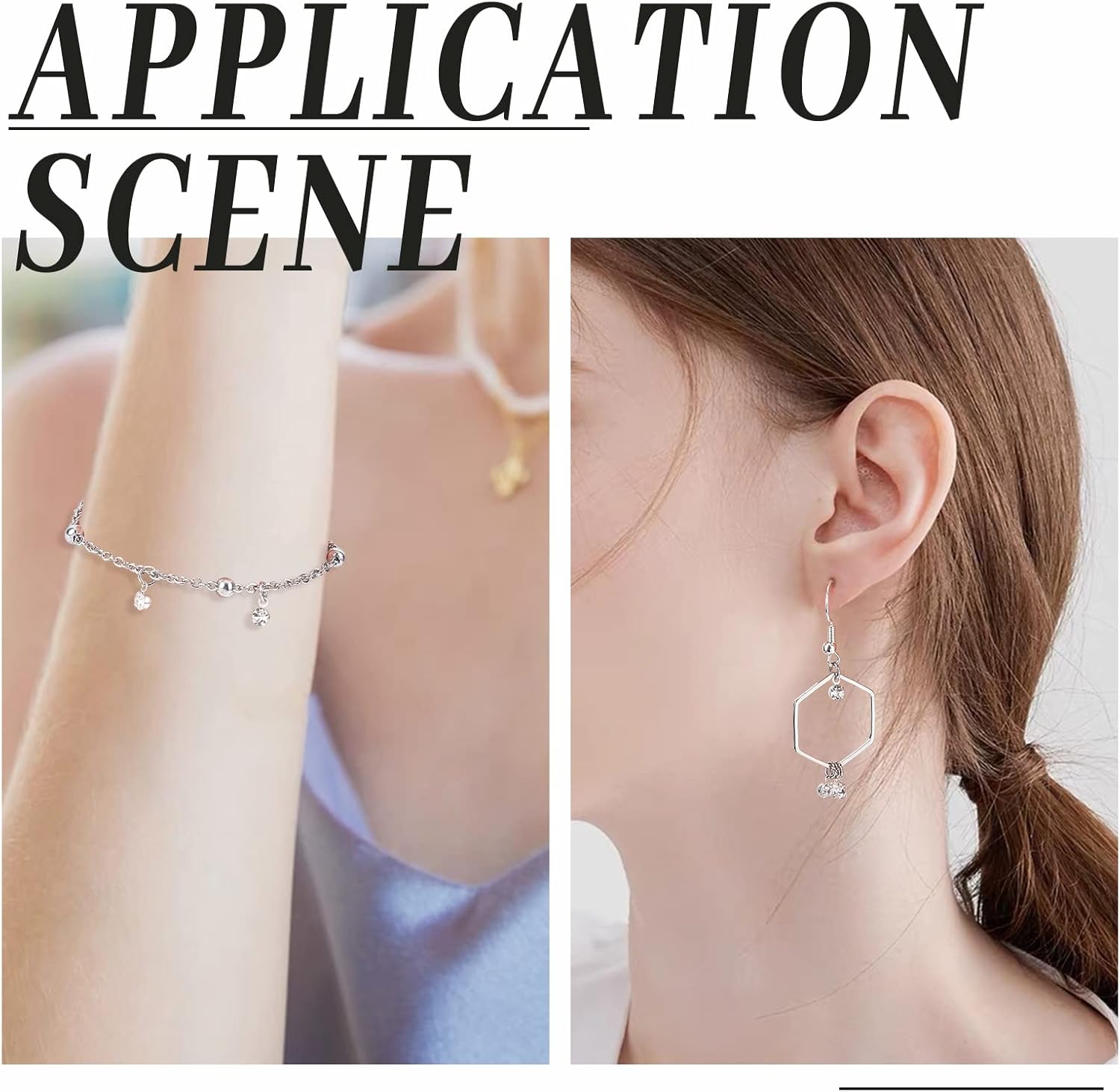 PH PandaHall Rhinestone Charm Pendants, 100pcs 3mm Tiny Dangle Charms Diamond Dangle Pendants Mini Round Crystal Beads for Earrings Bracelets Necklaces Chokers Anklet Jewelry DIY Craft Making, Silver - Image 5