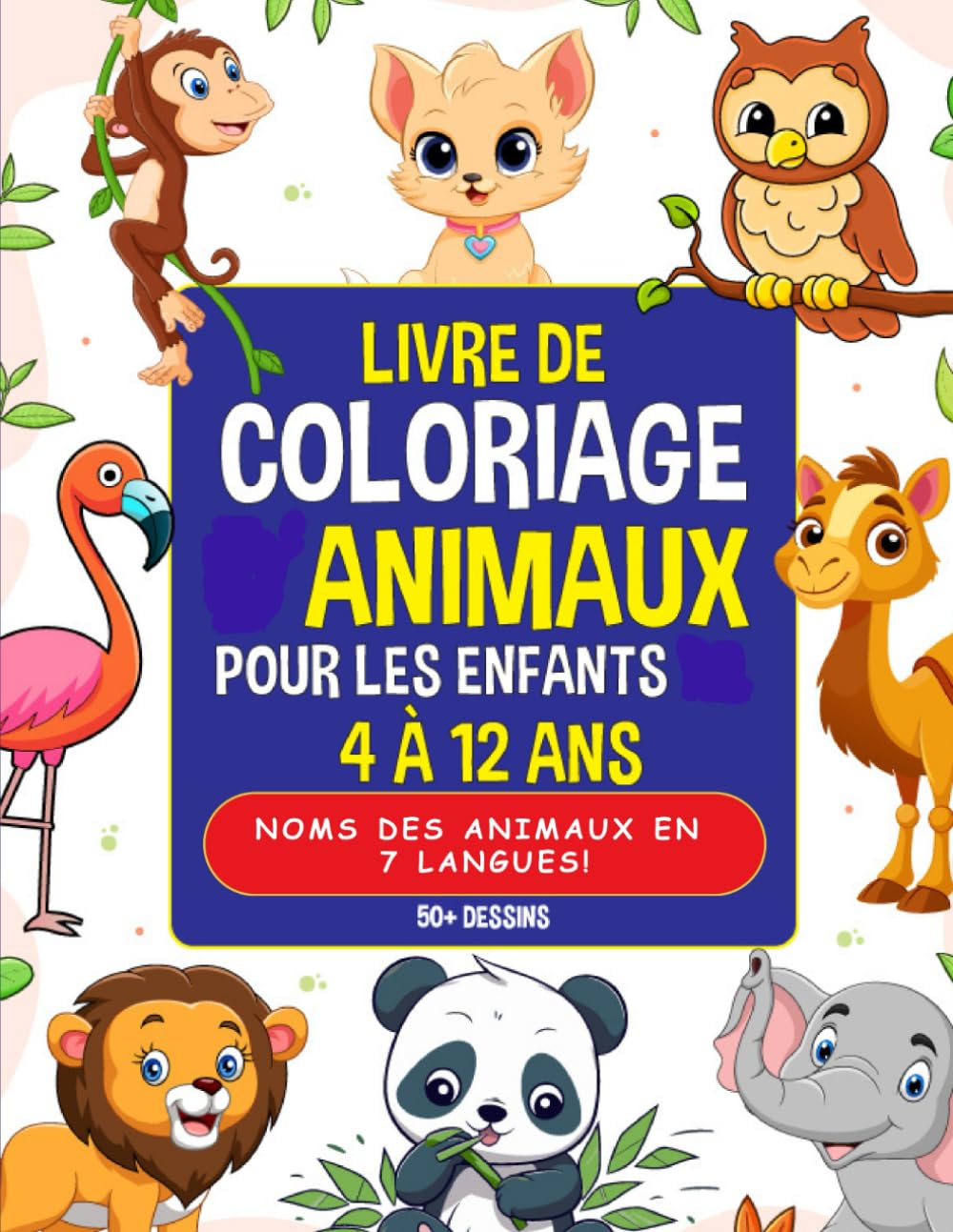 Lot De 2 Livres De Coloriage Animaux Pour Enfants - 21x21 Cm, Papier Durable - Stimule Créativité Et Concentration - Cadeau Loisir Créatif