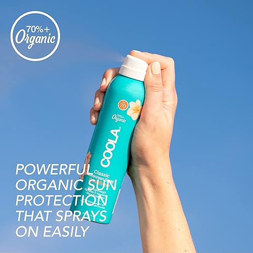 Miniatura 2 de COOLA Organic Sunscreen SPF 70 Sunblock Spray Dermatologist Tested Skin Care for Daily Protection Vegan and Gluten Free Peach Blossom 6 Fl Oz