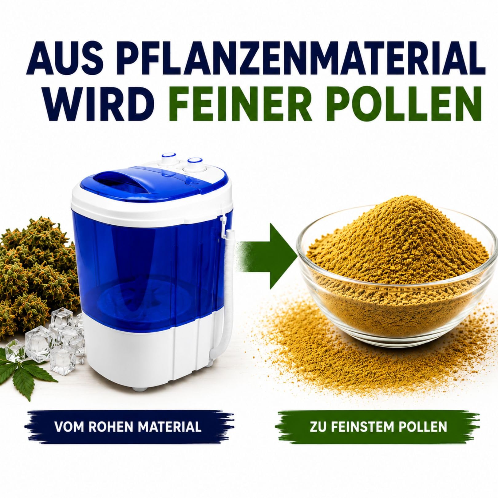 Weedness Washing Machine Icer 20 Liter + 3-Bubble-Bags - Ernte-Reste Ice-o-Lator Bubble Trocknen, Grow Anbau, Indoor & Outdoor Weiterverarbeitung