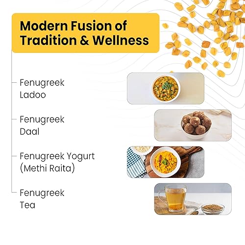 Miniatura 5 de Ramaroma Semillas de fenogreco (Methi) enteras de 5.1 onzas, tarro de 5.1 onzas, Trigonella Foenum Graecum  Todo natural  Vegano  Apto para gluten