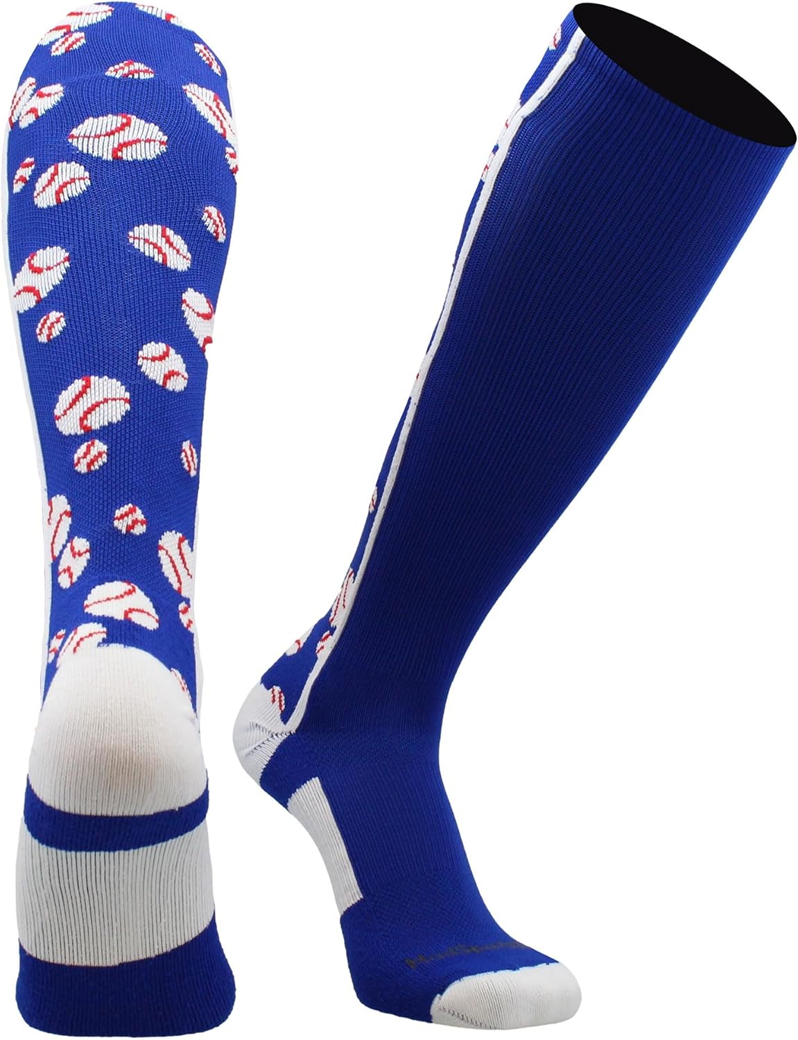 MadSportsStuff Crazy Baseball Socks with Baseballs over the calf (multiple colors)