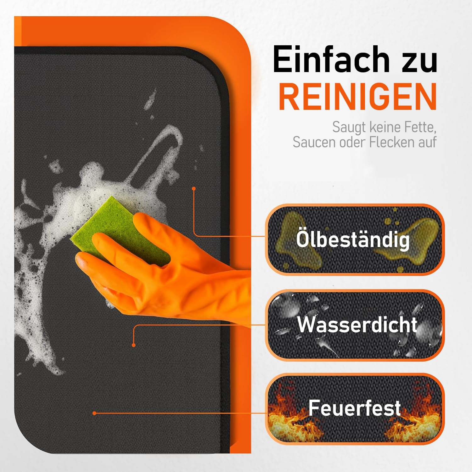 100x154cm Feuerfeste Unterlage Feuerschutzmatte- Hitzebeständig bis 980°C Hitzeschutzmatte- Leicht zu Reinigende Bodenschutzmatte, kaminmatte- Schützt Terrasse & Rasen vor BBQ Fett und Funken