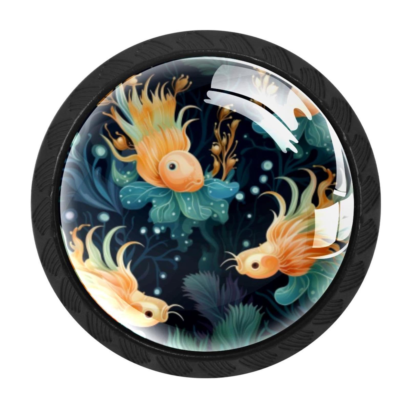 CHENZZZZ Sea Slug Drawer Knobs Pull Handle Crystal Glass Circle Shape Cabinet Drawer Pulls Cupboard Knobs with Screws for Kitchen Cupboard Dresser Wardrobe etc