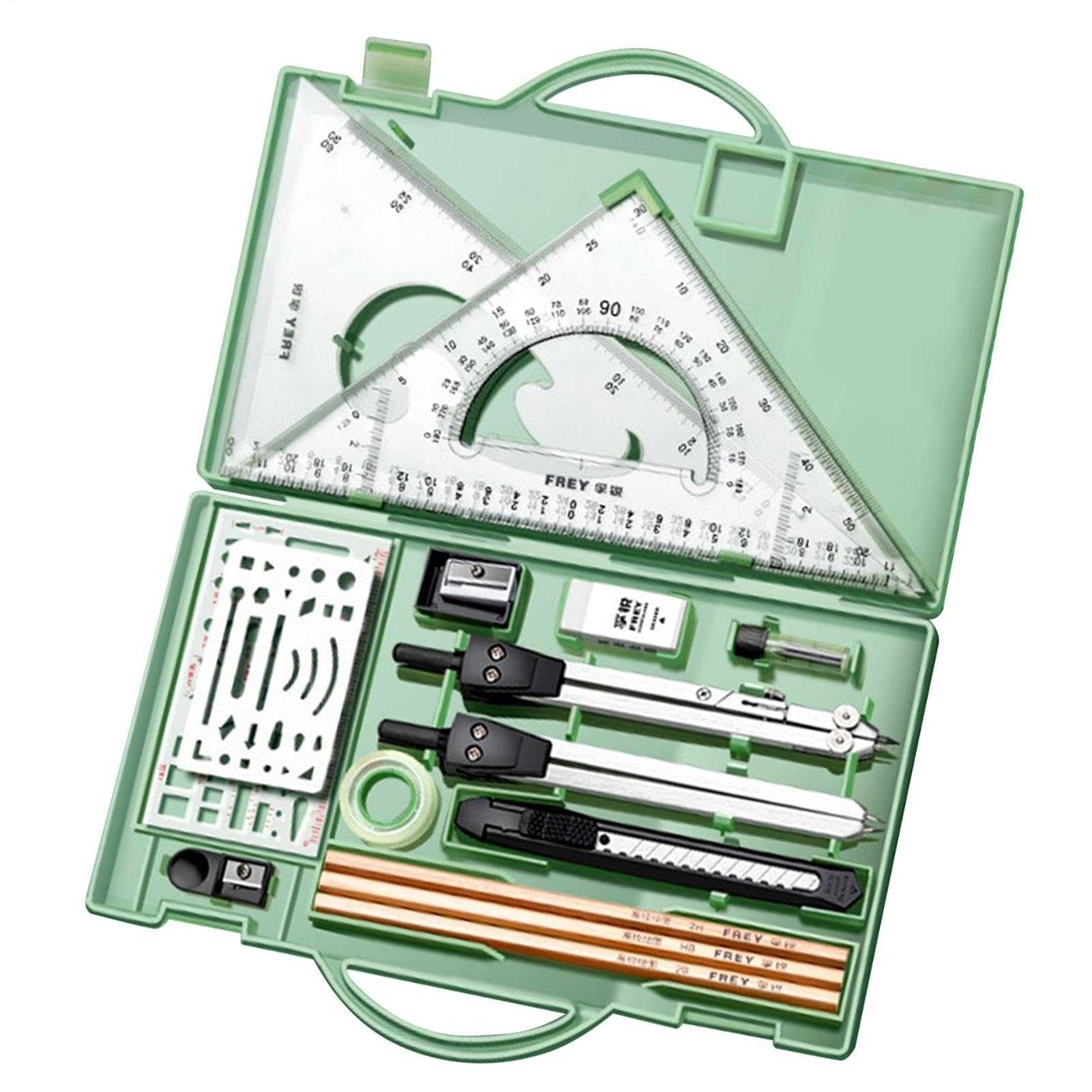 Set Compassi Geometrici Compasso Goniometro Righello Strumenti da Disegno