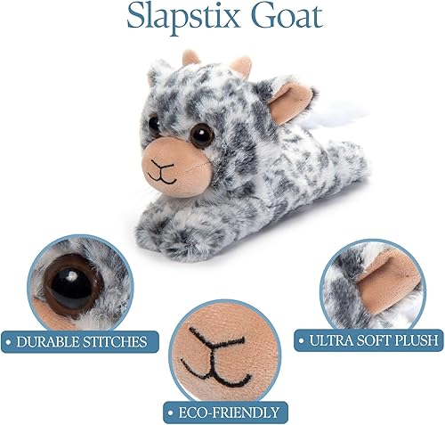 Miniatura 3 de The Petting Zoo Pulsera de peluche de cabra de peluche, regalos para niños, animales de vida silvestre Slapstix, juguete de peluche de cabra, 10