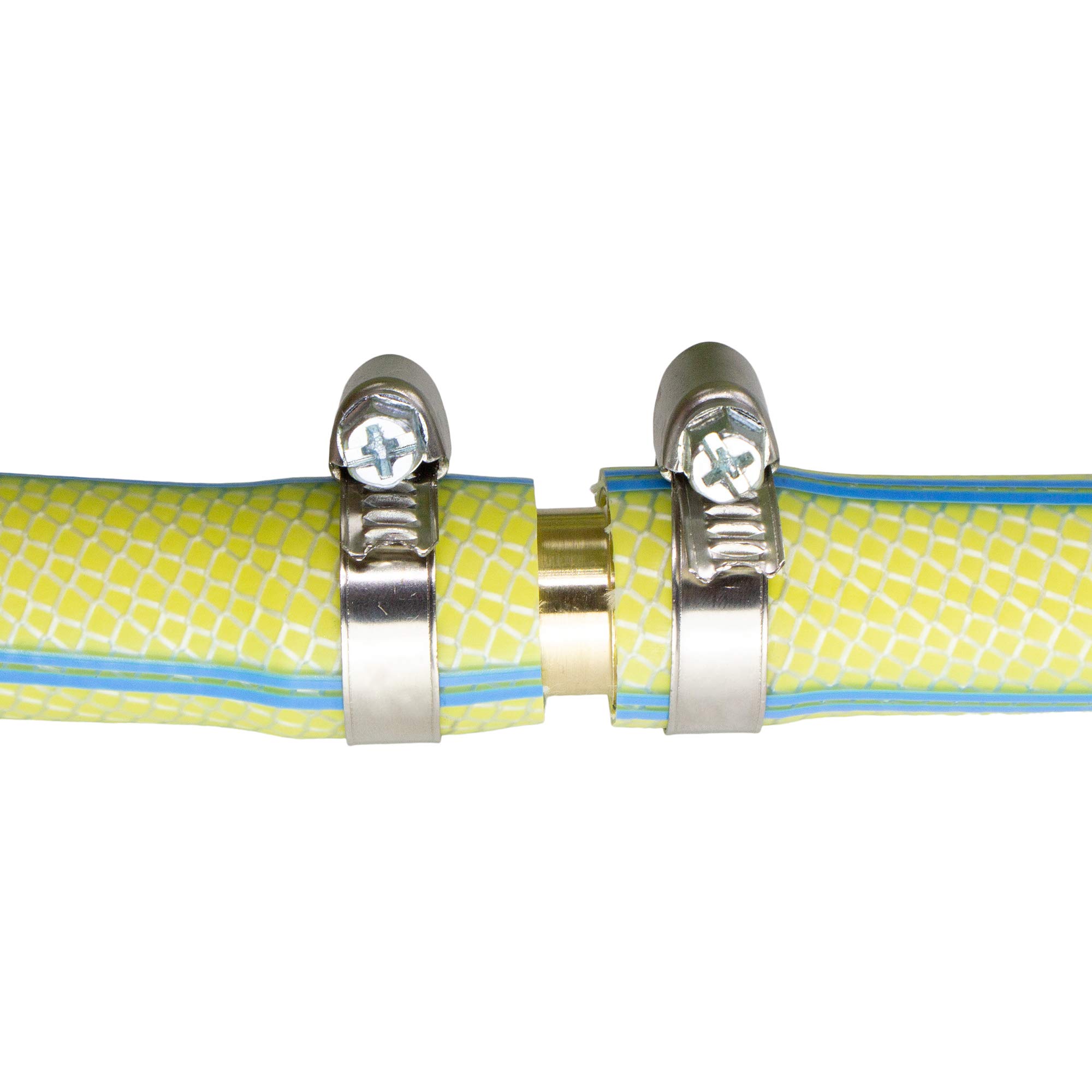 VARIOSAN Hose Connector 14856, 3/4 Inch (19 mm), Brass, with Hose Clips (Stainless Steel / V2A), Silver/Brass, 3/4" - Image 4