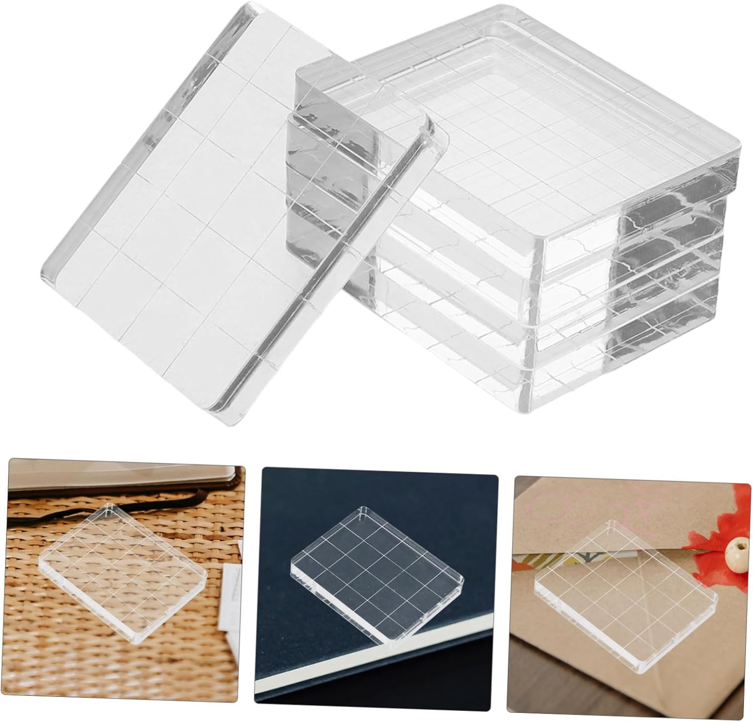 Housoutil 5pcs Handmade Stamp Blocks for DIY Card Making Scrapbooking Embossing Stamps Creative Craft