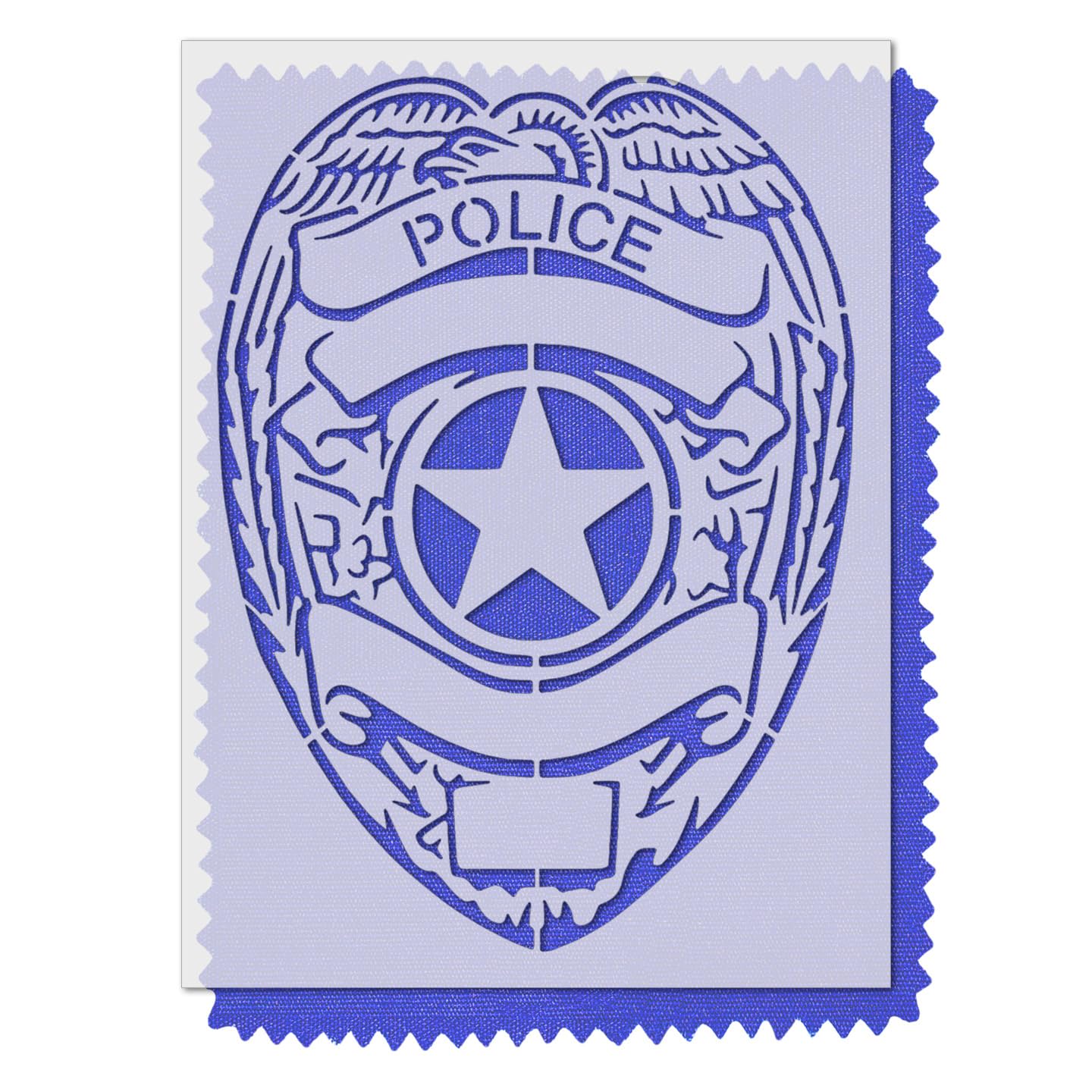Stencil Stop Plantilla de insignia de policía, reutilizable para proyectos de bricolaje, pintura, dibujo, manualidades, plástico Mylar de 14 mm (44,5 x 61 cm)