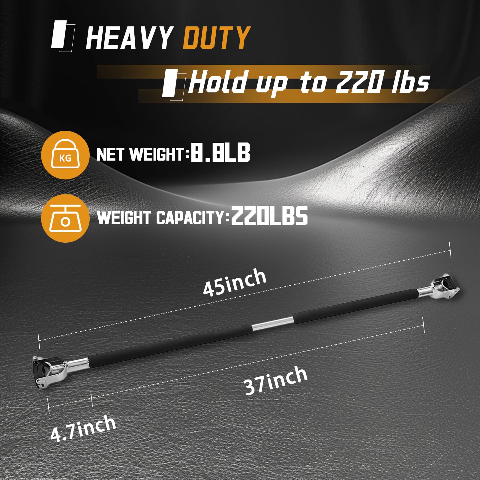 MARCHMARS Dumbbell Barbell Converter Bar Set, Adjustable Dumbbell Converter for Home Gym, Compatible with Most Dumbbells Including BowFlex, All-Steel Bar, Supports Up to 220 lbs for Weight Lifting