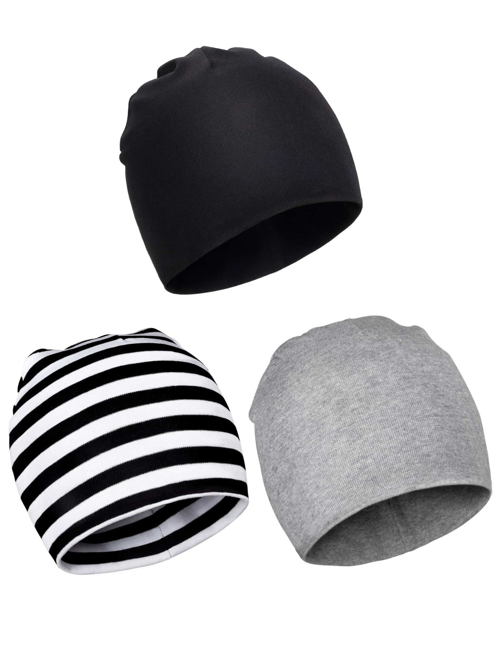 Becellen 3 Piezas Algodón Gorro Bebe, Cálido Punto Gorros Bebé Recien Nacido Elastico Invierno Beanie para 0-4 Niño Niña