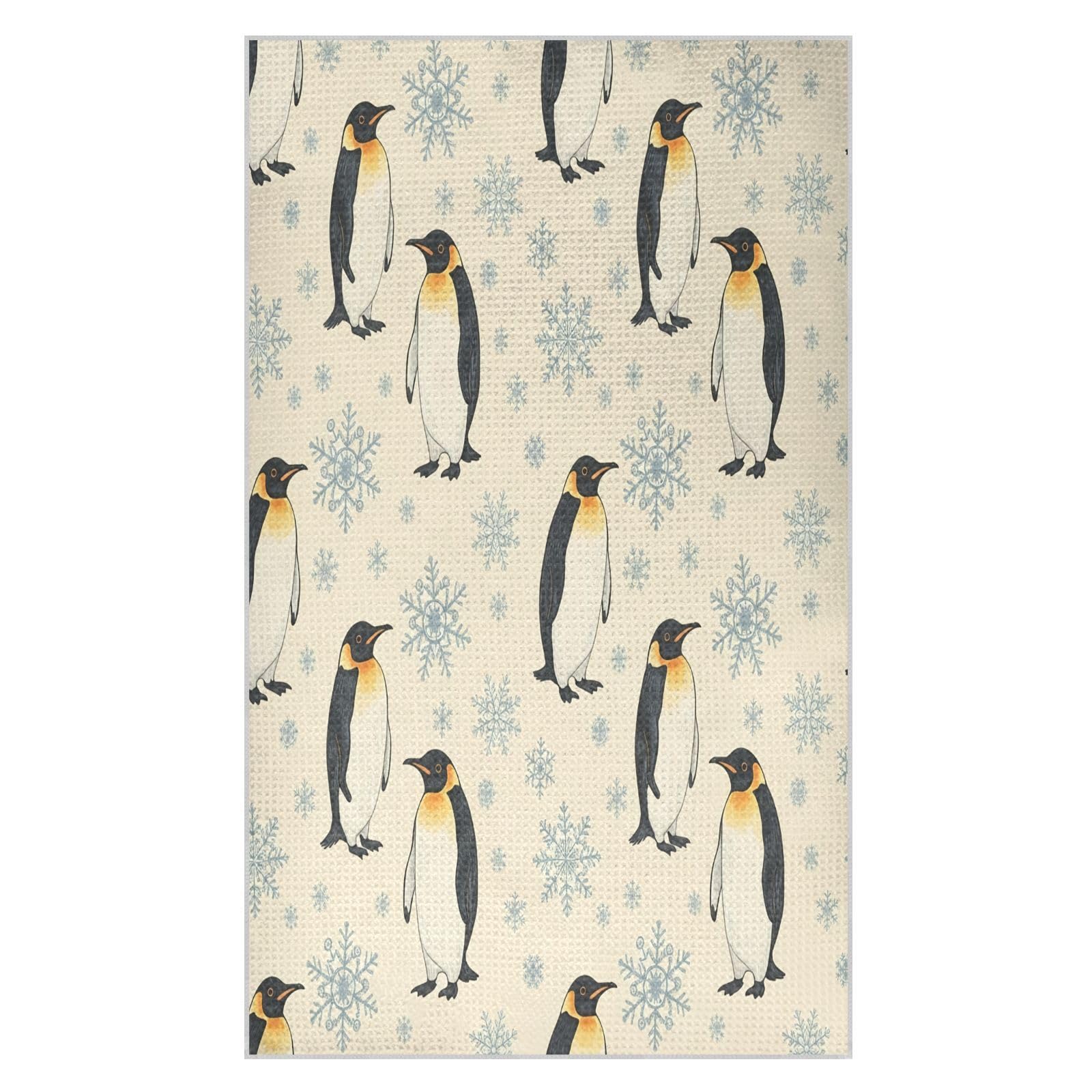 BURSTDDY Cartoon Penguin Kitchen Towels,Absorbent Dish Towels 2 Pack