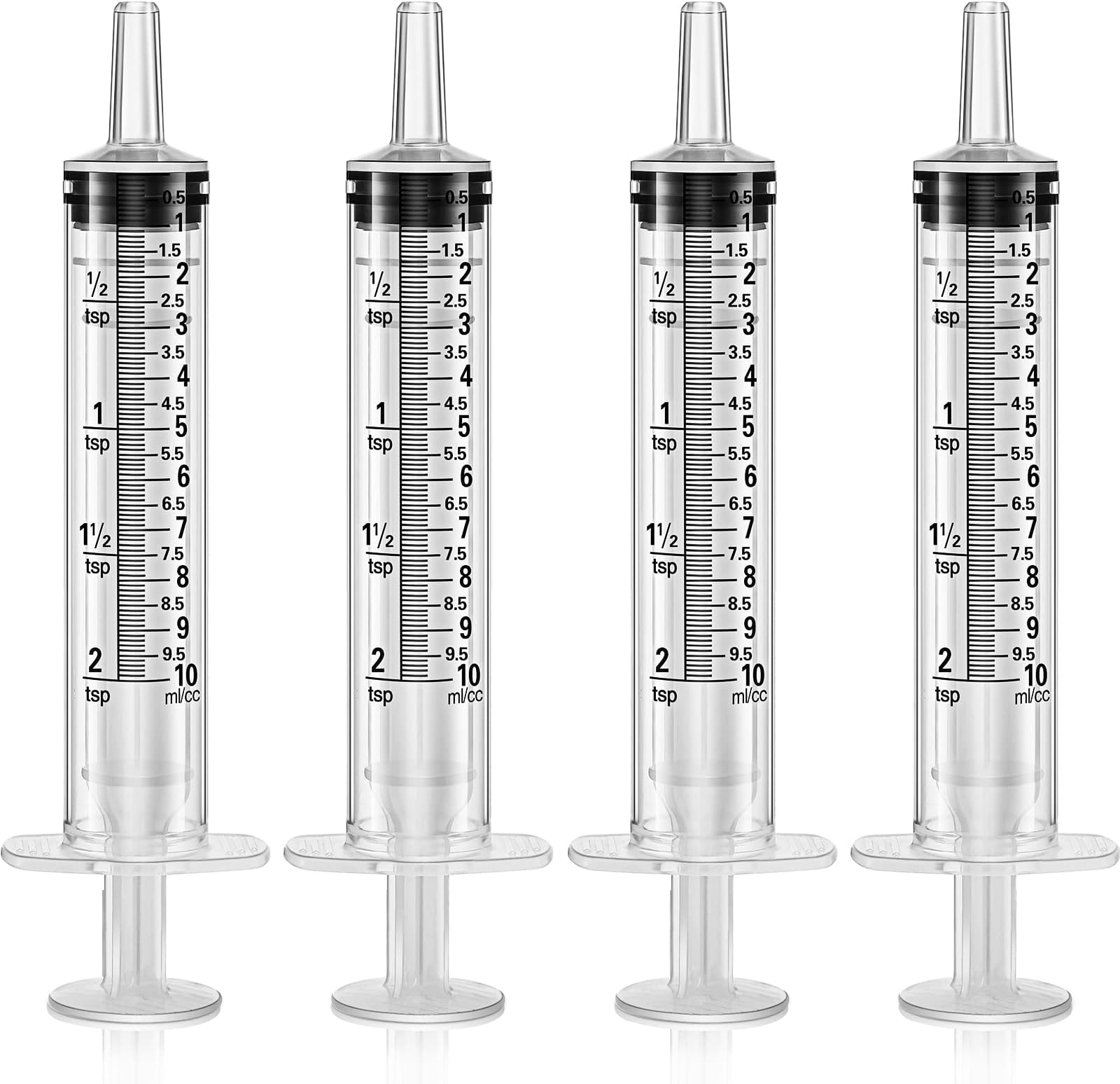 Frienda Large Plastic Syringe 4 Pack Measuring Syringe Tools Dispensing Multiple Uses(10 ml)