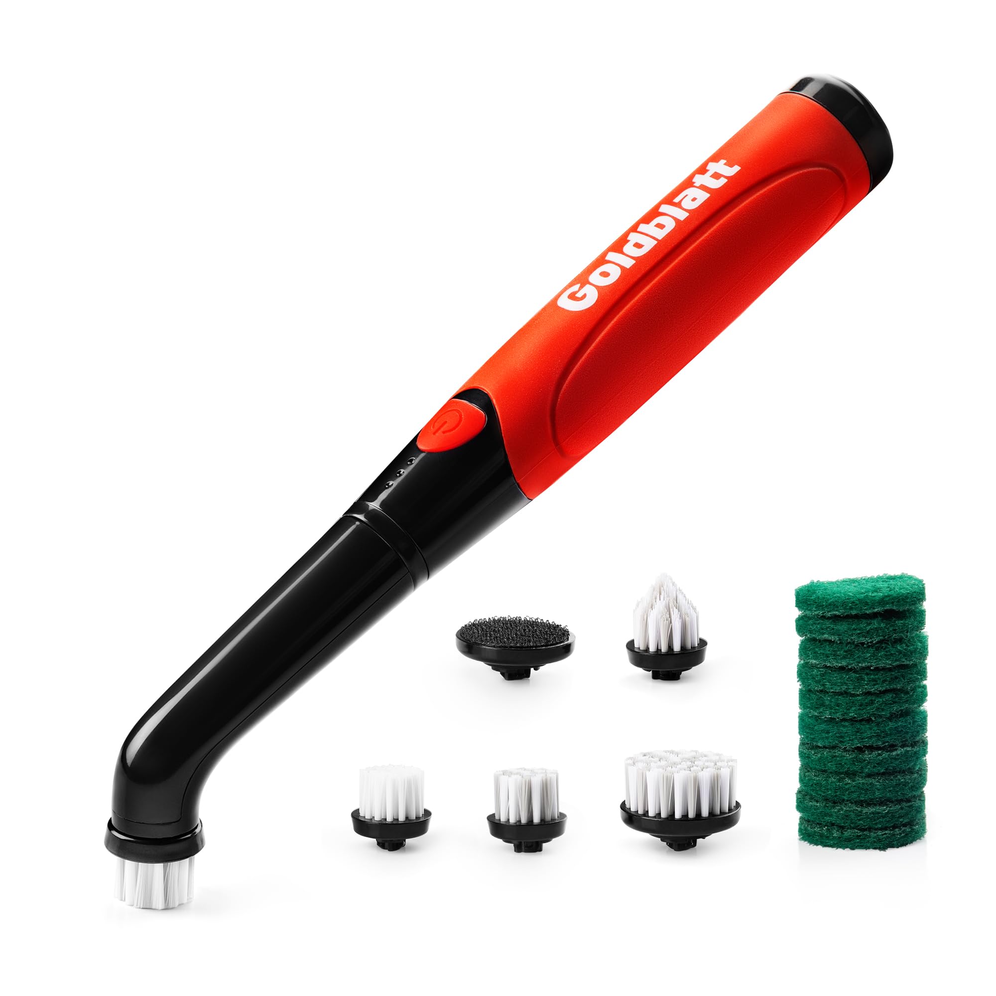 Goldblatt Cordless Electric Spin Scrubber 18-Piece Kit Power Scrubber with Battery Indicator Light Waterproof Electric Cleaning Brush for