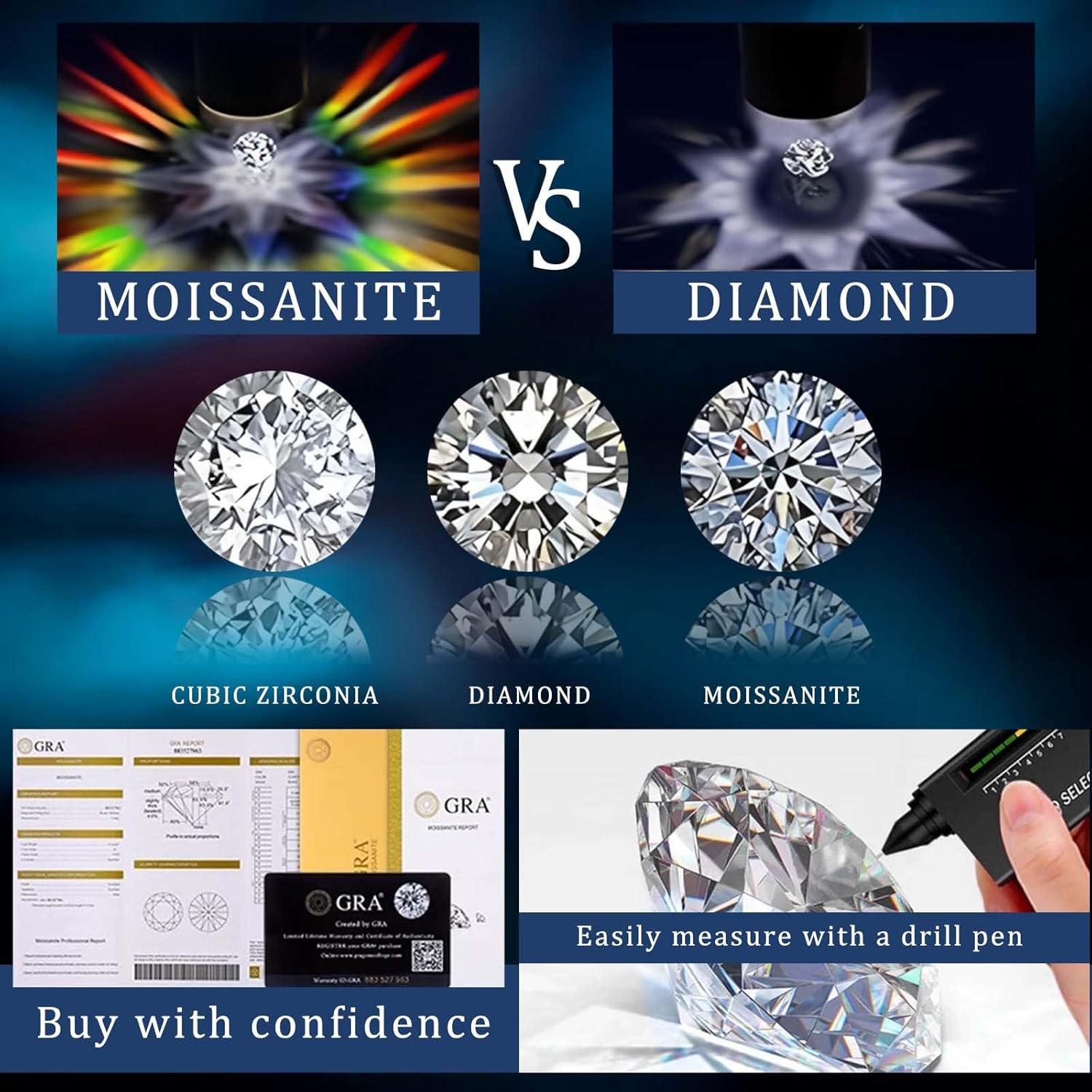 Moissanite Earrings for Men with Screw Back 925 Sterling Silver Stud Earrings for Women Round Cut D Color VVS1 Hypoallergenic Moissanite Jewelry