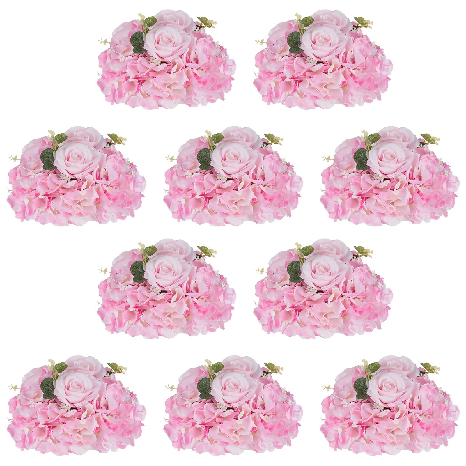 ( only 4 pcs)NUPTIO Flower Balls Flowers for Centerpieces: 10 Pcs 11.8 inch Diam Pink Artificial Rose Fake Flower Ball Arrangement Bouquet Wedding Centerpieces for Tables Wedding Centerpiece Decorations