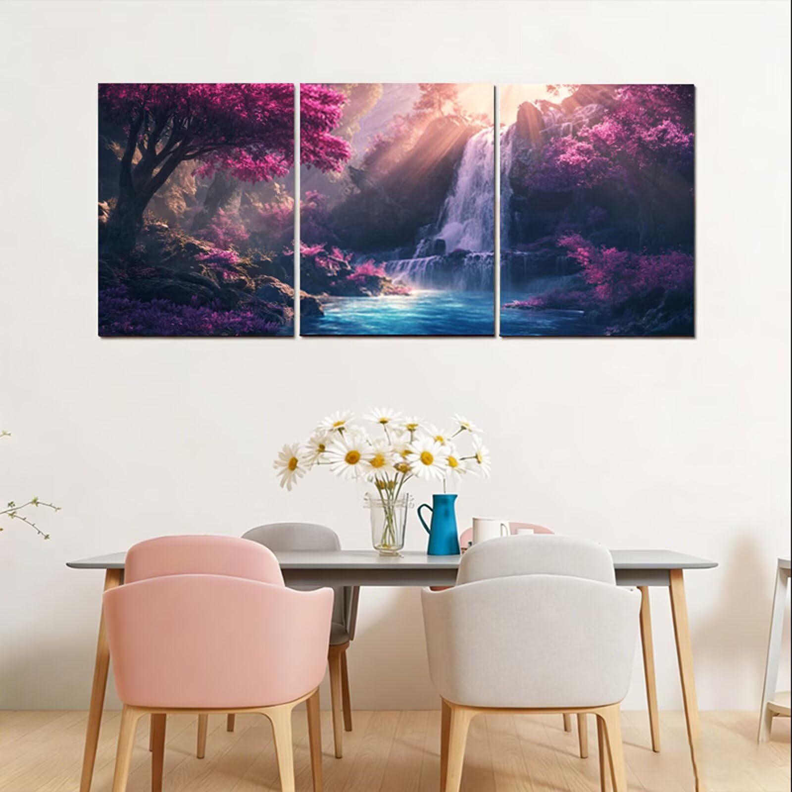 3 Pcs Cadre en Bois Impression sur Toile, Tableau Decoration Murale, Tableau Japon Affiche Decoration Murale Automne Poster et Arts Décoratifs Triptyque Salon Chambre Prêt a Accrocher 25x35 cm 1f-745