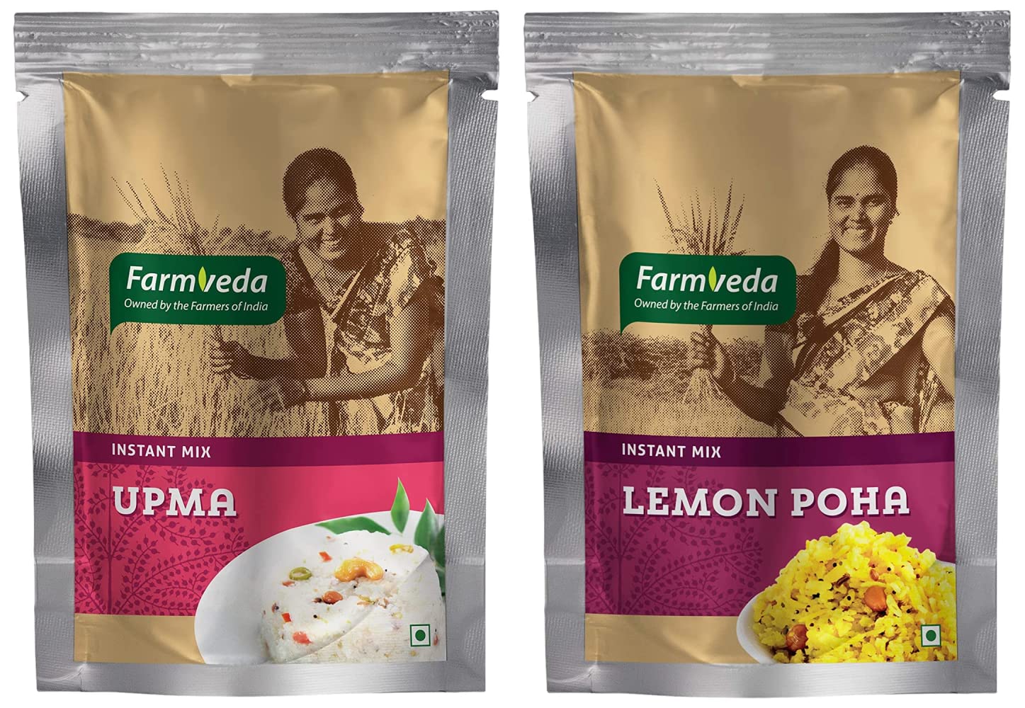 Farmveda Ready to Eat Instant Breakfast Meal Lemon Poha Mix Pack of 2 | Instant Upma Mix Pack of 2 Combo (B0C2X559WG) Amazon Price History, Amazon Price Tracker