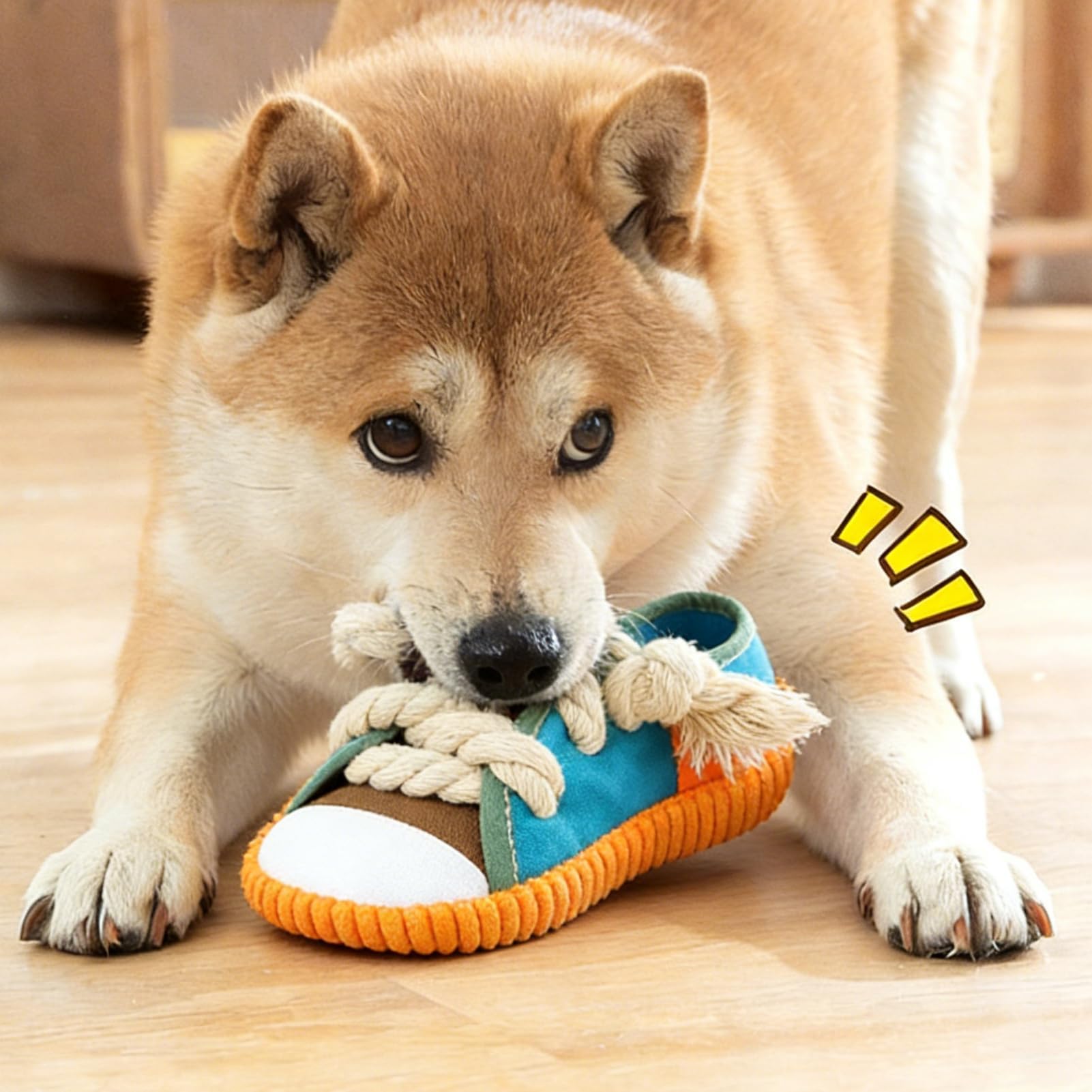 Juguetes de cuerda para perros, mordedor interactivo con forma de zapato, juguete masticable para mascotas para entrenamiento y recompensas para razas pequeñas, medianas y grandes, en interiores y