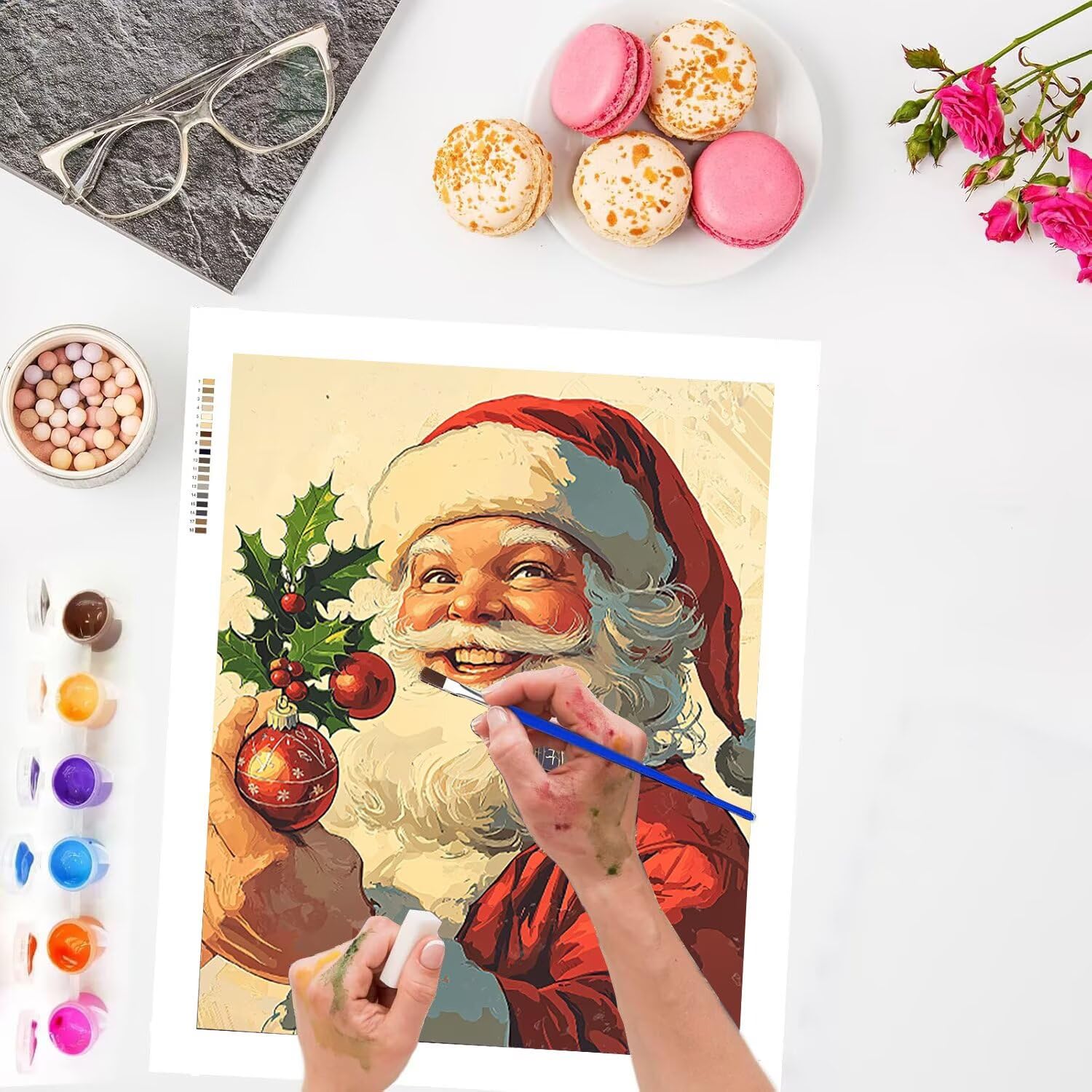 WEISHIWE Dipingere con i Numeri Adulti Babbo Natale, 80x100cm s-864