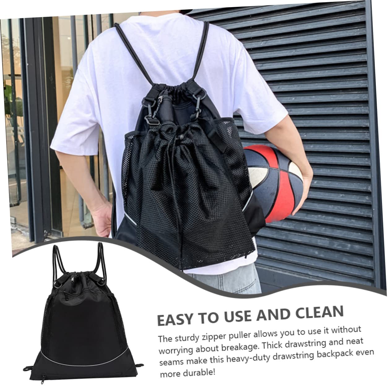 Bolsa de Malla con Cordón para de Baloncesto Bolsa Deportiva con Cordón para