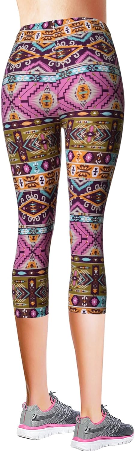 VIV Collection Print Brushed Ultra Soft Capri Leggings Regular and Plus 1 List