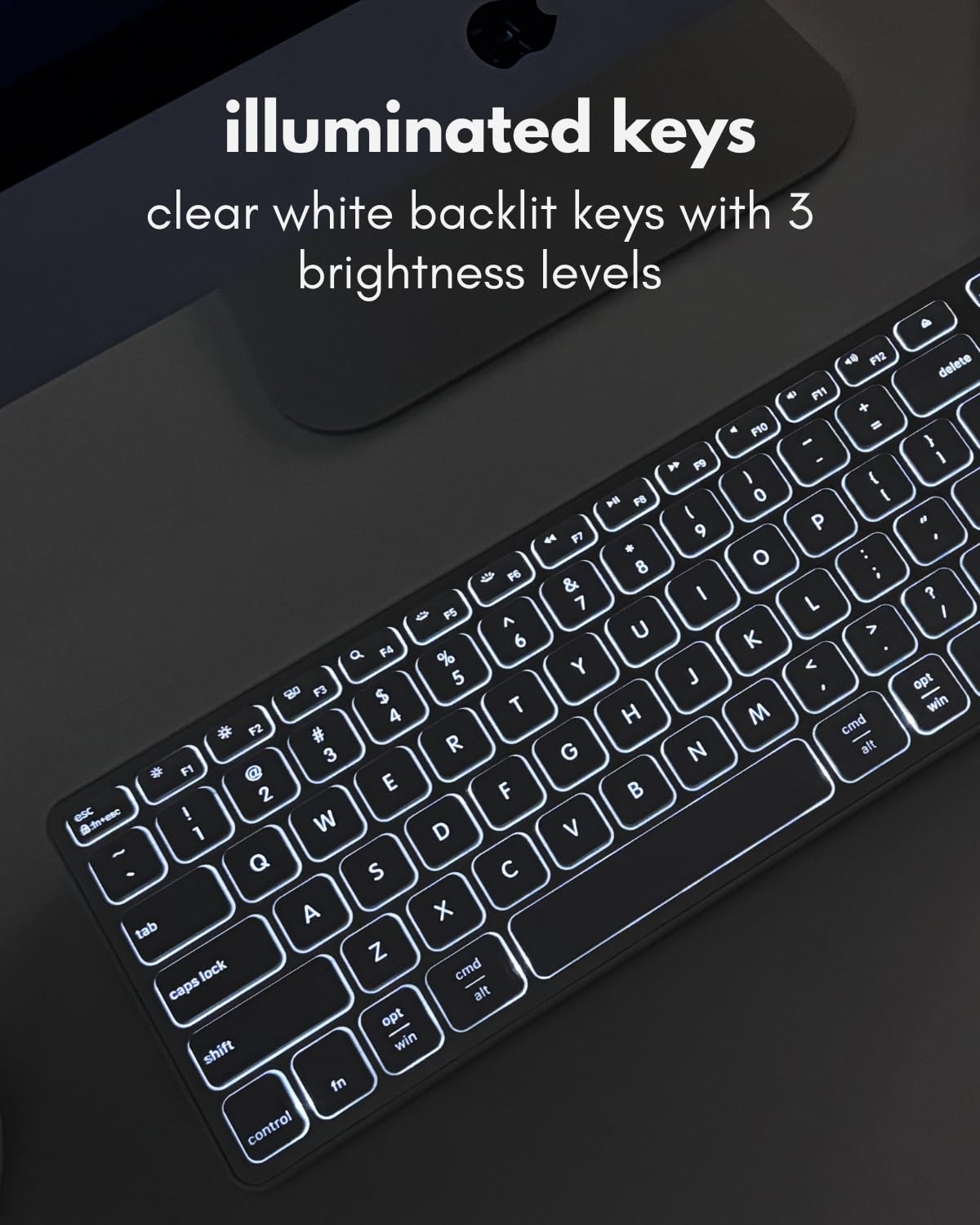 Macally Clavier filaire pour Mac avec hub USB (2 x USB-A / 1 x USB-C) – Compatible clavier Apple rétroéclairé avec double interface – Détection automatique du système d'exploitation pour Mac, MacBook