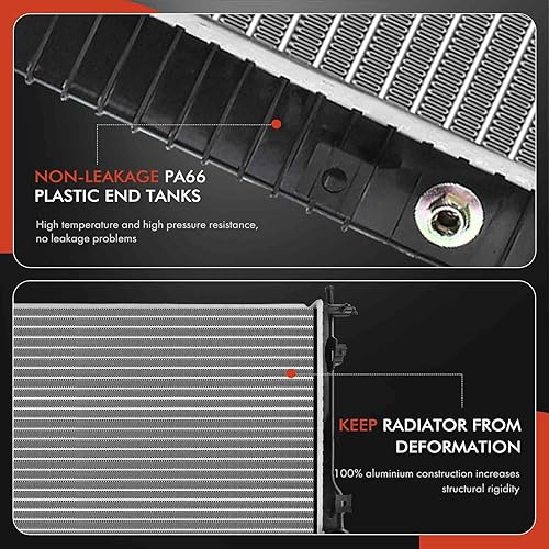 Miniatura 6 de A-Premium Radiador de refrigerante de motor con enfriador de aceite de transmisión compatible con Chevrolet Equinox 2006-2009 y Pontiac Torrent