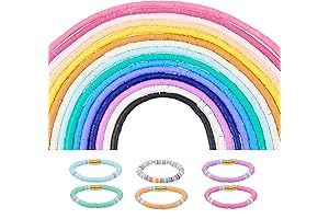 PH Pandahall 400Pcs 15 Colors Vinyl Disc Heishi Clay Beads 6mm Flat...