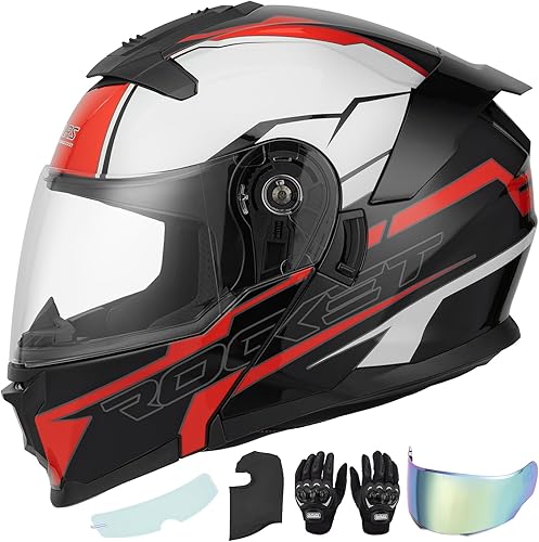Cascos Modulares de Motocicleta de Cara Completa Abatibles para Motocicleta de Calle Casco de Motocicleta para Adulto Unisex Modelo 912