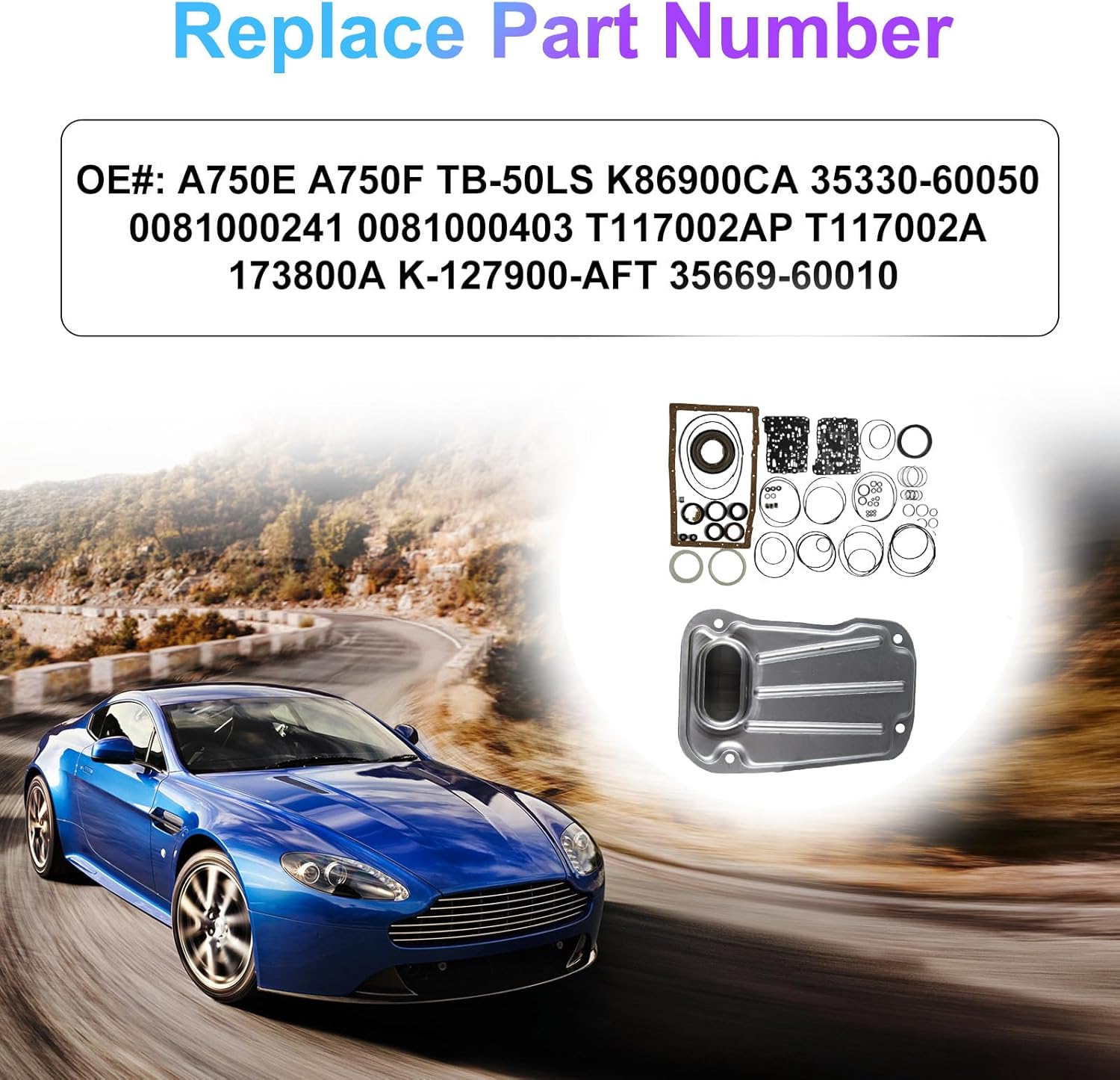 A750E A750F Transmission Rebuild Gaskets Filter Kit Fits for Toyota 4Runner 03-21/ FJ Cruiser 07-14/ Tacoma 05-15, 03-07 GX470/ LX470 Replace OE 35330-60050 35669-60010