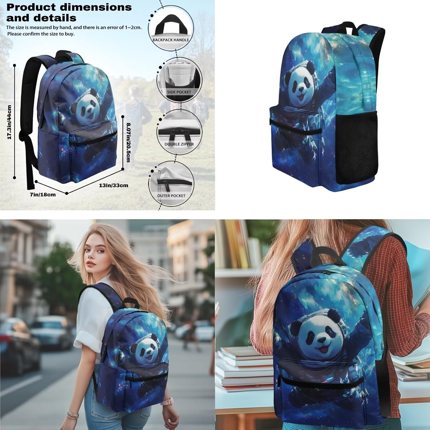 COEQINE Chameleon Backpack for Boys School Bag 8-9 10-12 Year Old With Side Water Bottle Pocket Green Lunch Tote Bag for School Strap Big Capacity Pencil Box 3 Pcs