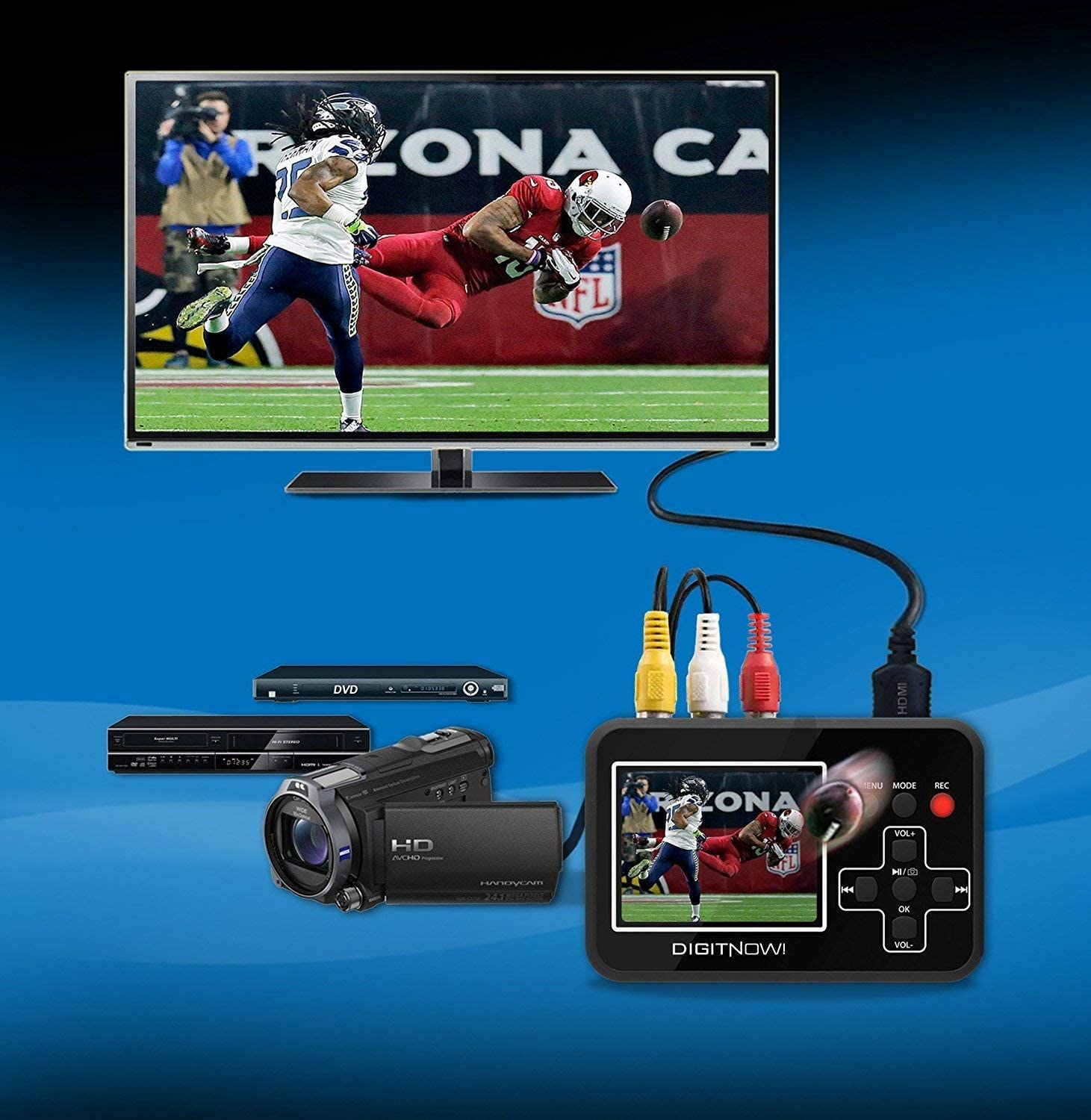 DIGITNOW! Video Capture Vhs to Digital Converter Records Video Tapes to