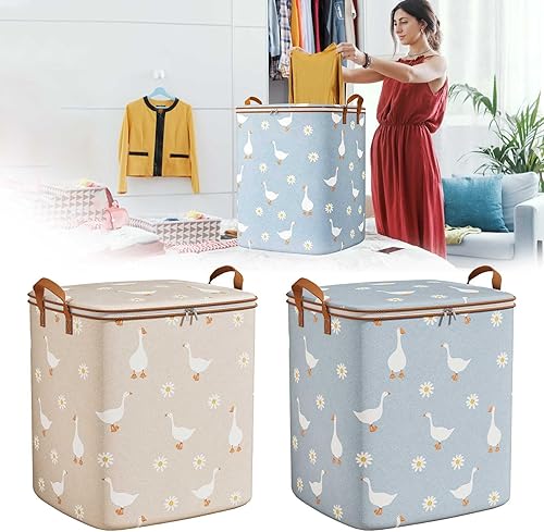 Bolsa de almacenamiento para ropa, ropa de gran capacidad, portátil, armario, caja de almacenamiento de ropa con asa reforzada, cremallera de viaje,