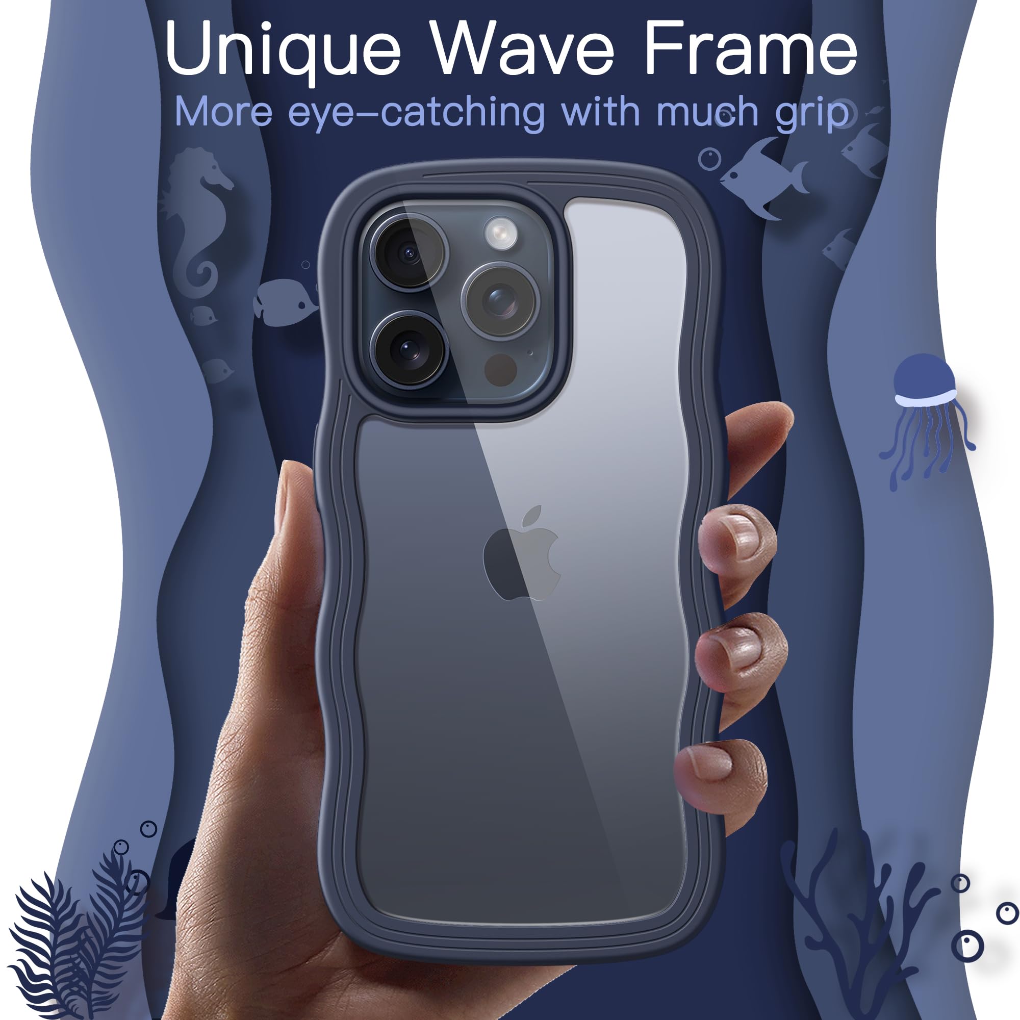 Amazon.com: JETech Cute Case for iPhone 15 Pro Max 6.7-Inch, Wave