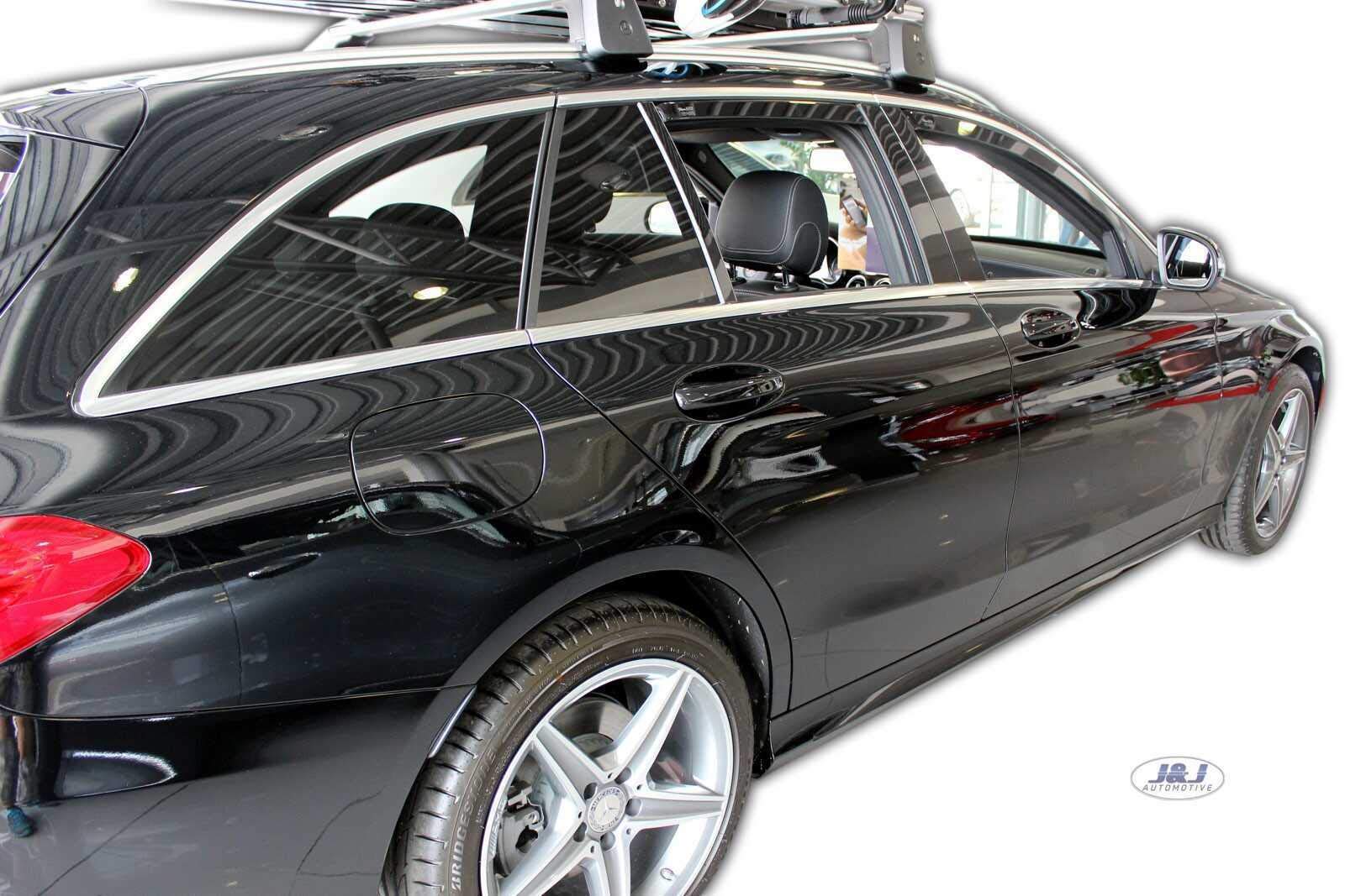 J&J AUTOMOTIVE Windabweiser passend für Mercedes C Klasse S205 Kombi 2014-2021 4tlg, Heko Regenabweiser Vorne Hinten Getönt Dunkel Passform