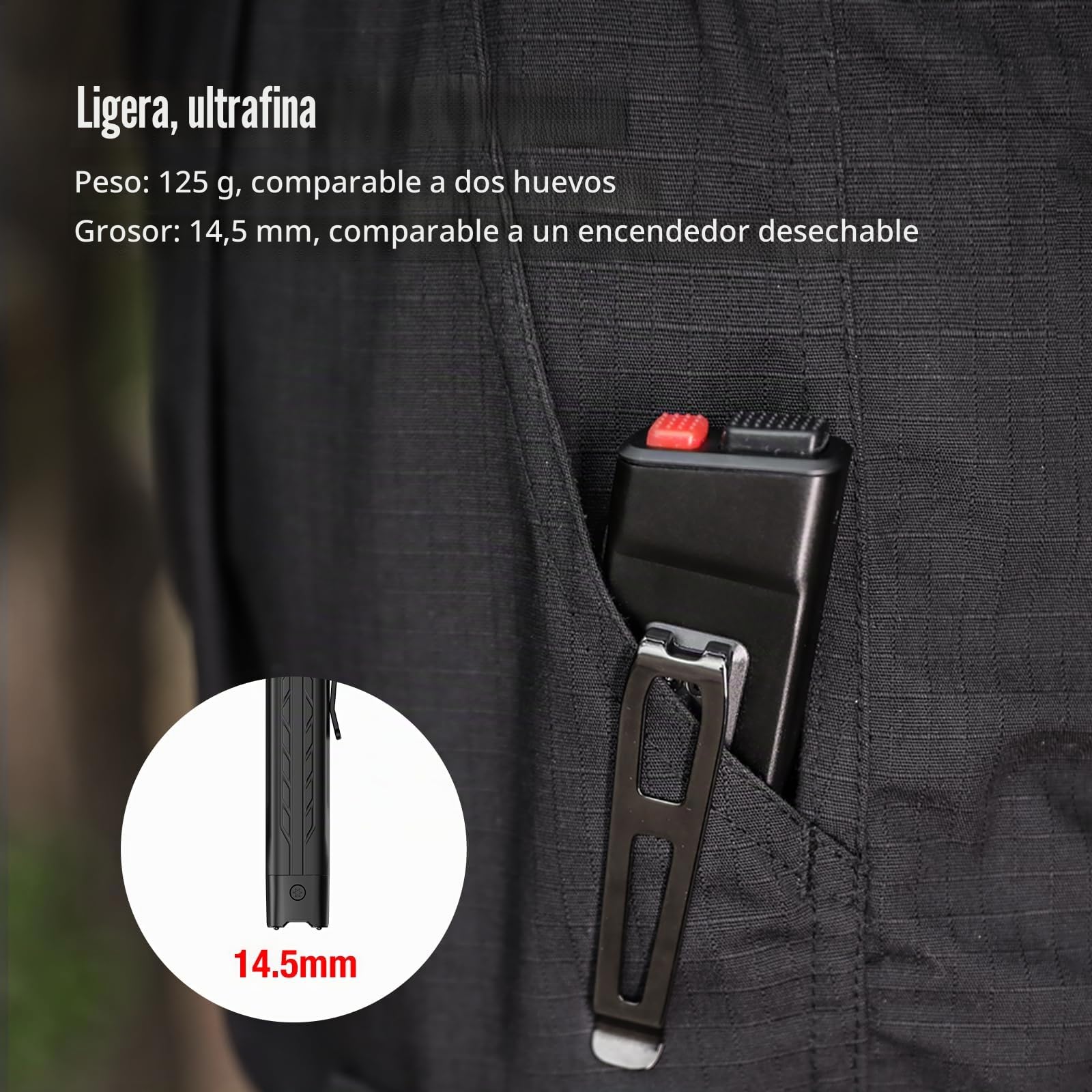 klarus FlatTac X1 Uitra Slim Tactical - Linterna táctica compacta de 4200 lúmenes con doble interruptor, IPX6 resistente al agua, perfecta para uso al aire libre, servicio y emergencia (Negro)