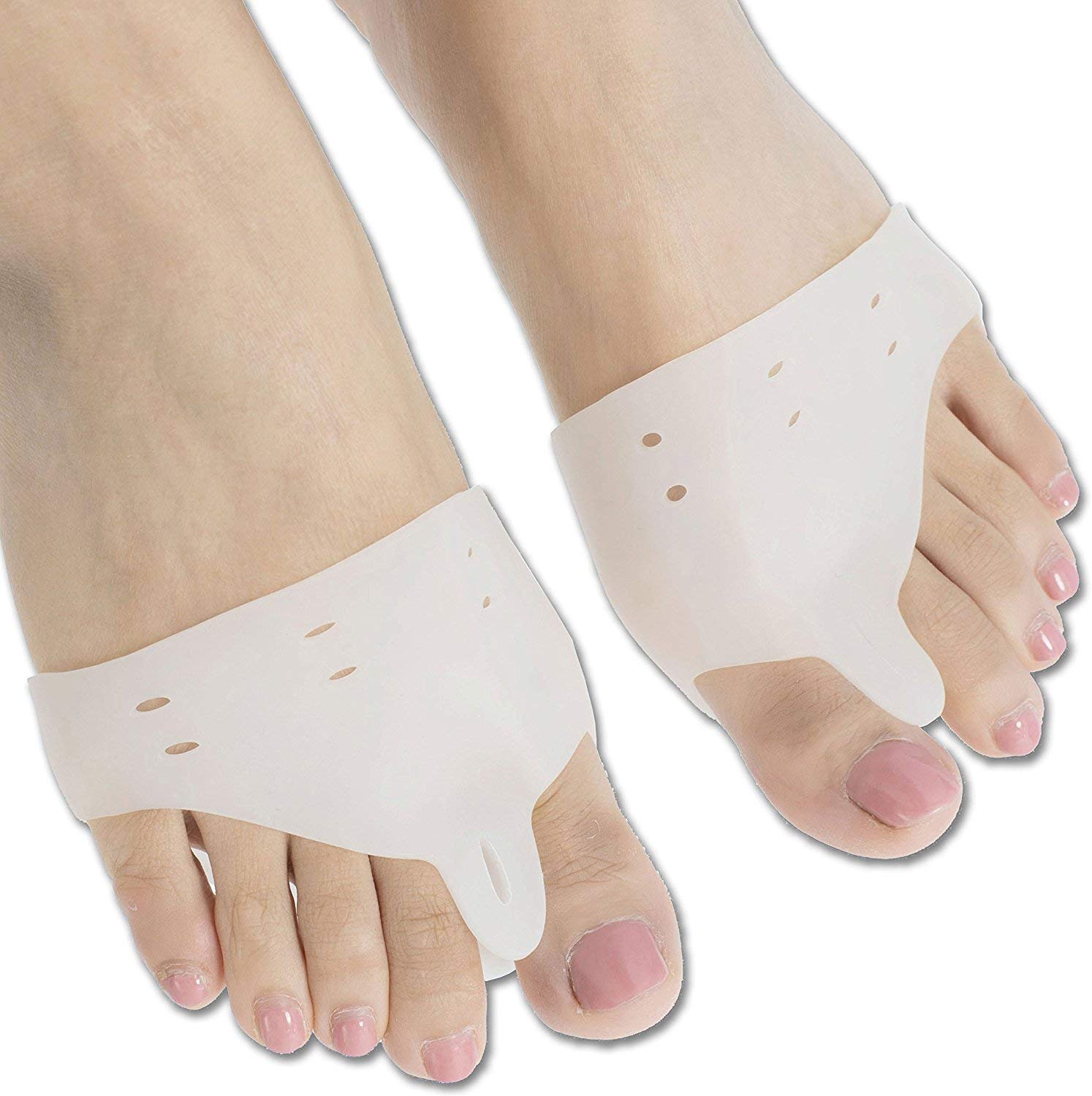 Lariox Silicone Gel Heel Pad Socks Pain Relief For Men and Women || Silicone Foot Fingers Toe Separator Thumb Valgus Protector Guards Pads Socks Feet Care 2