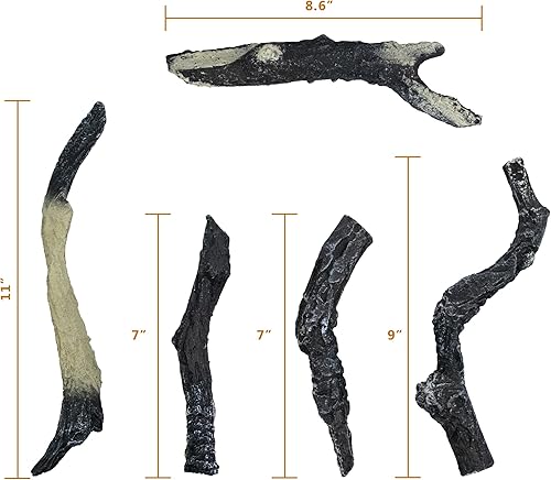 Miniatura 3 de Madera de fuego simulada de resina, 5 piezas